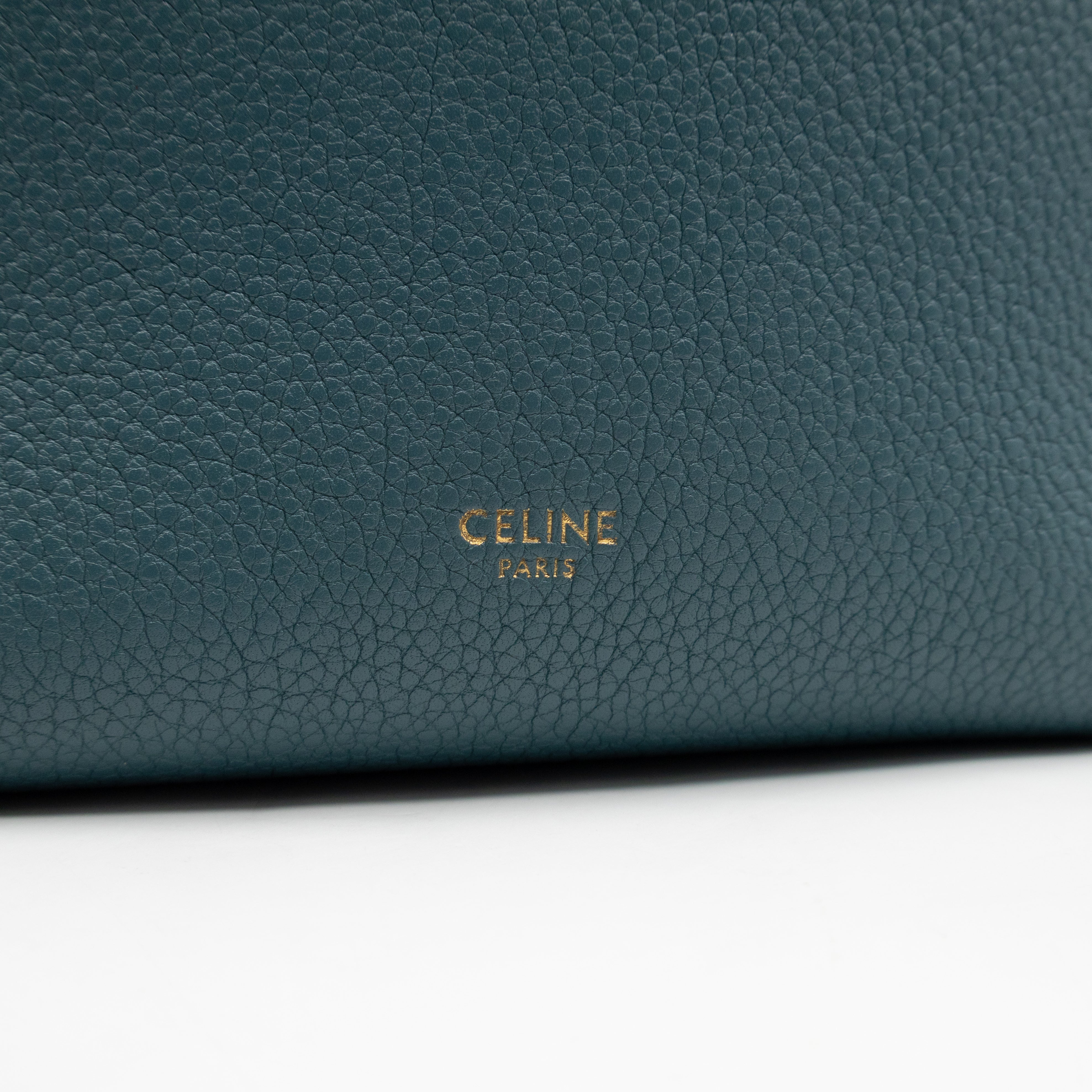 Sangle Seau Small Bucket Bag Turquoise Calfskin Leather