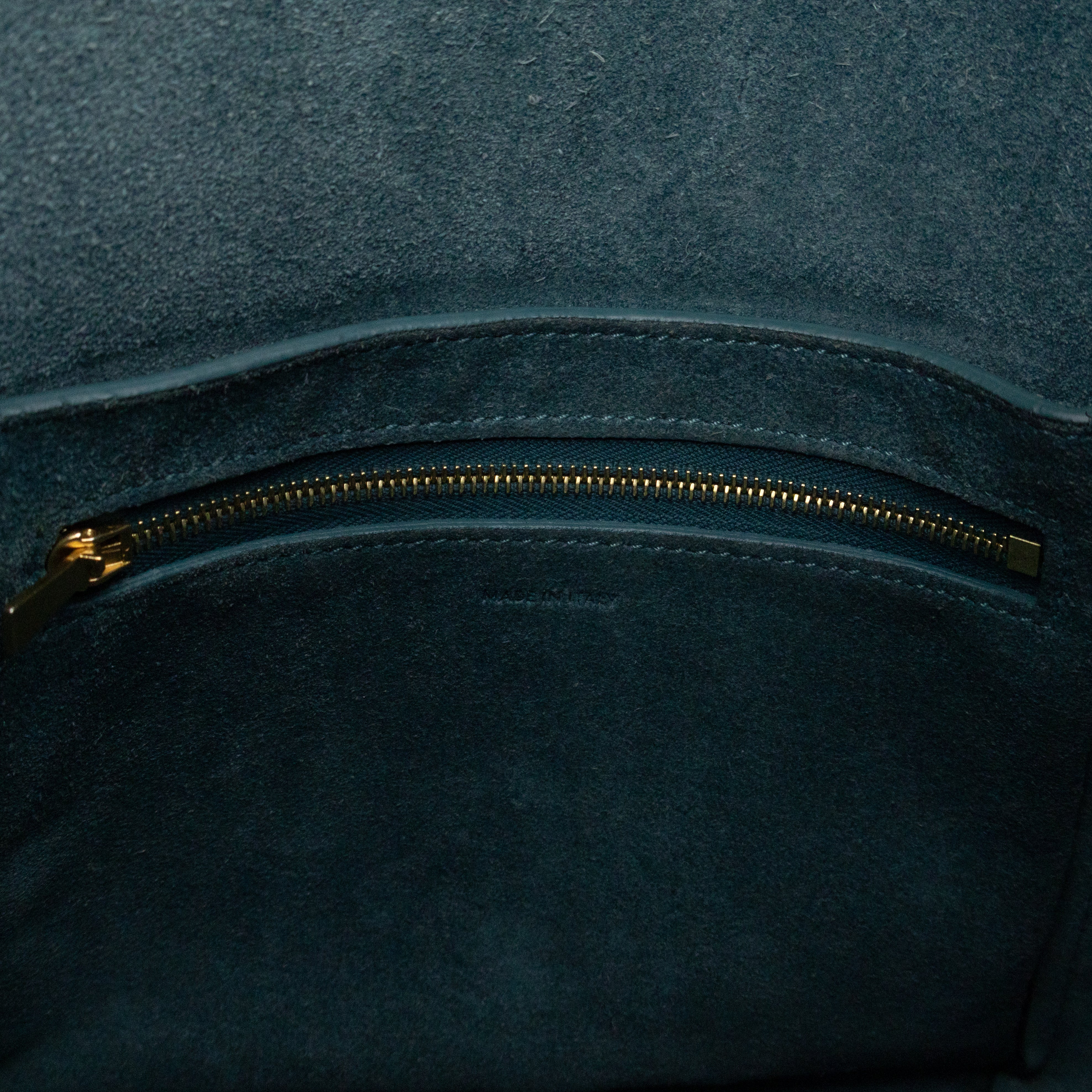 Sangle Seau Small Bucket Bag Turquoise Calfskin Leather