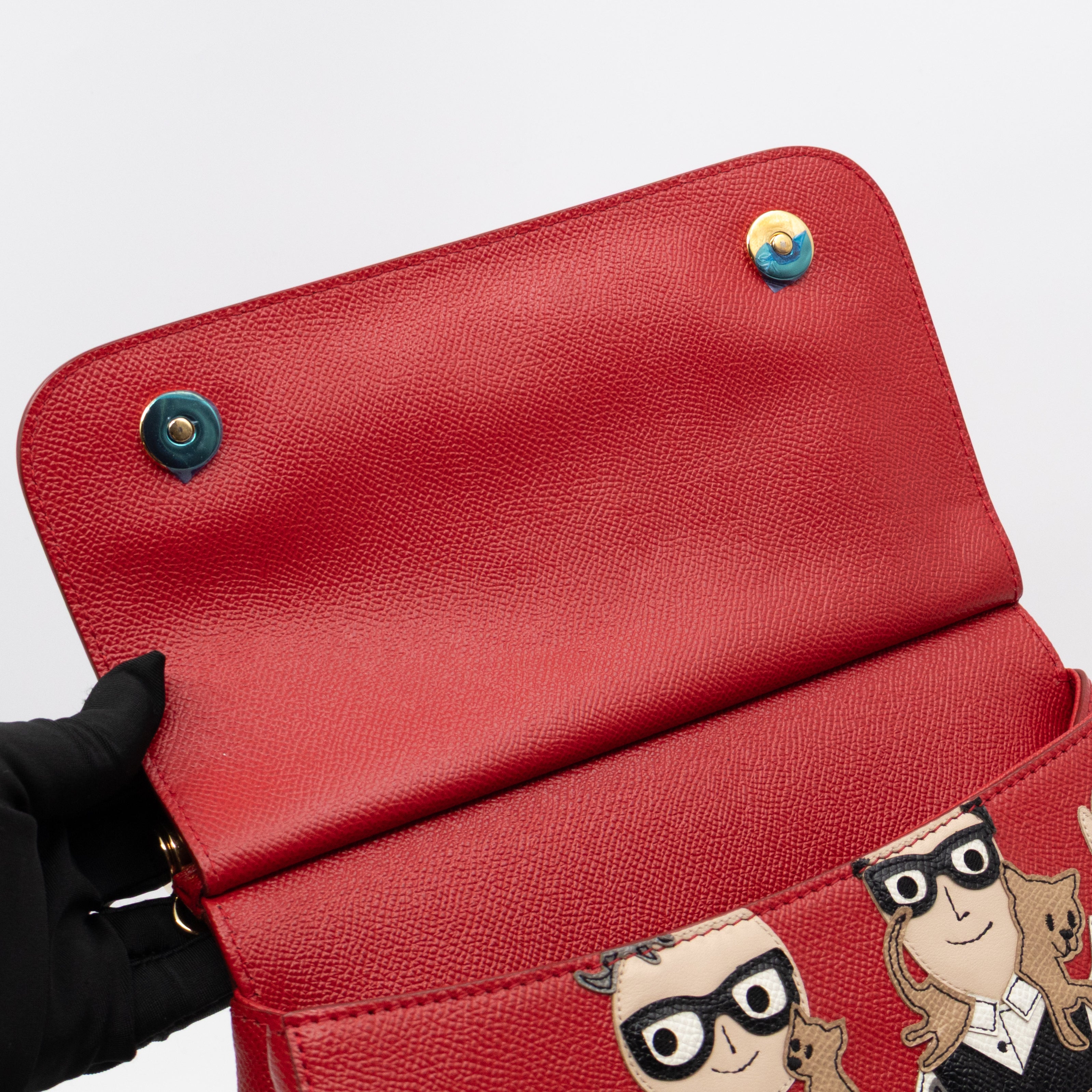 Sicily Medium Family Patchwork Red Dauphine Leather