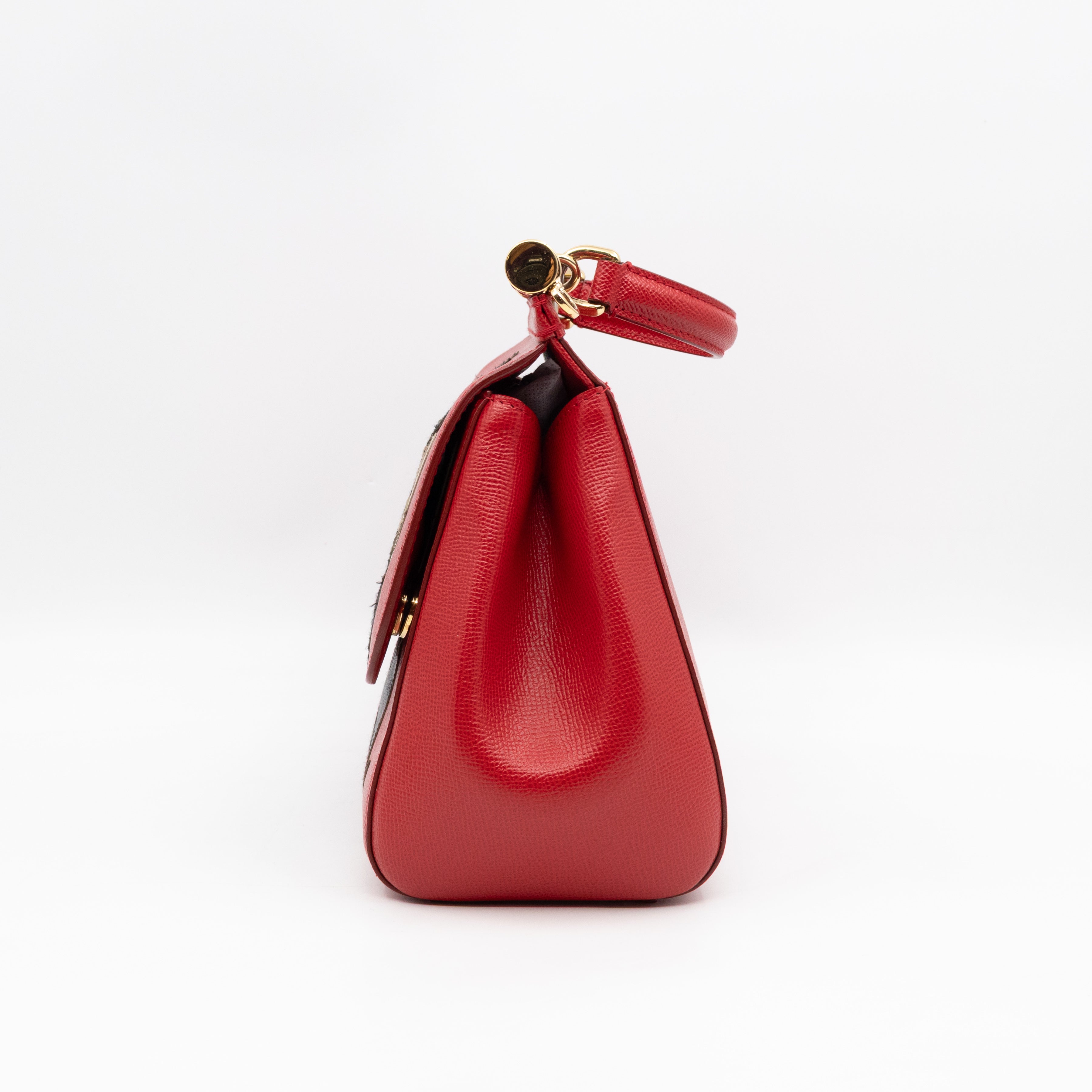 Sicily Medium Family Patchwork Red Dauphine Leather