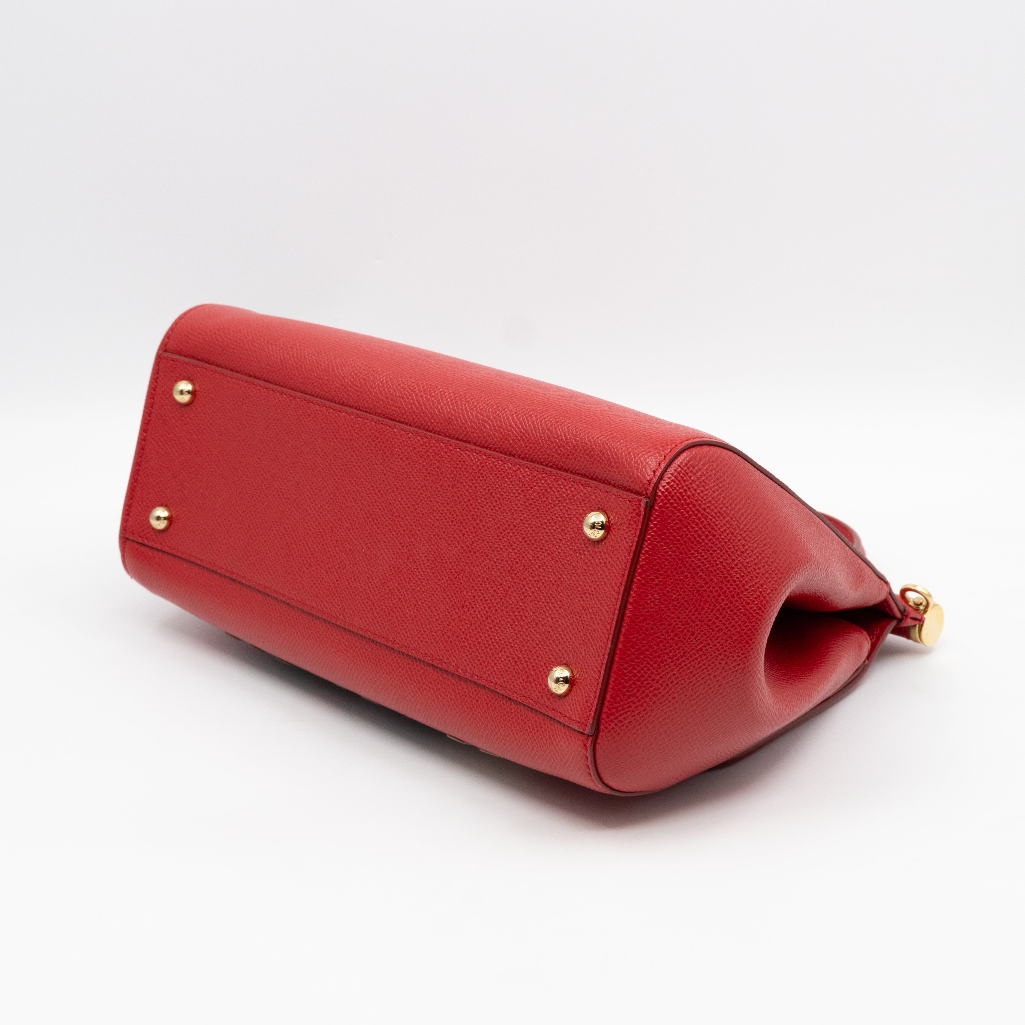 Sicily Medium Family Patchwork Red Dauphine Leather