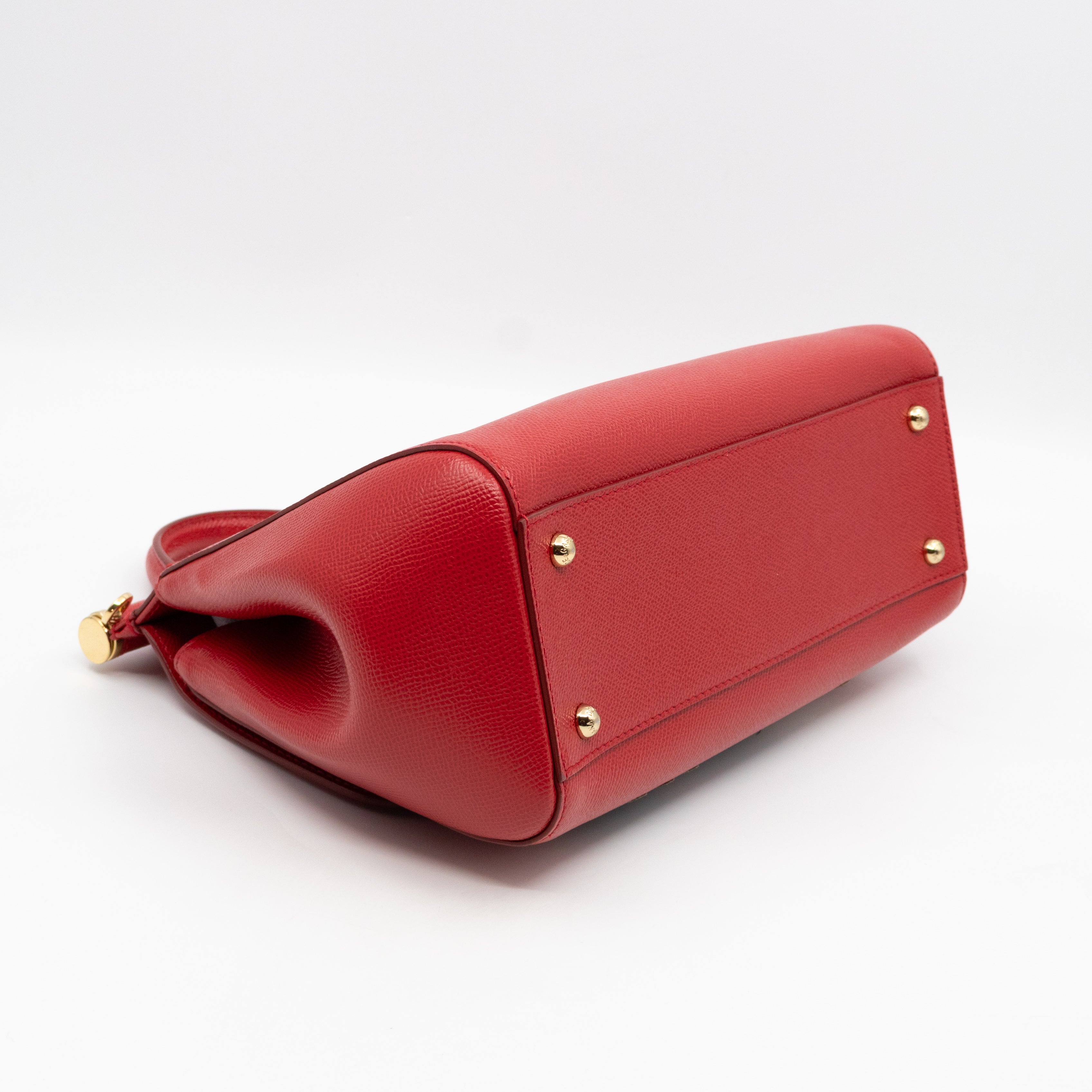 Sicily Medium Family Patchwork Red Dauphine Leather