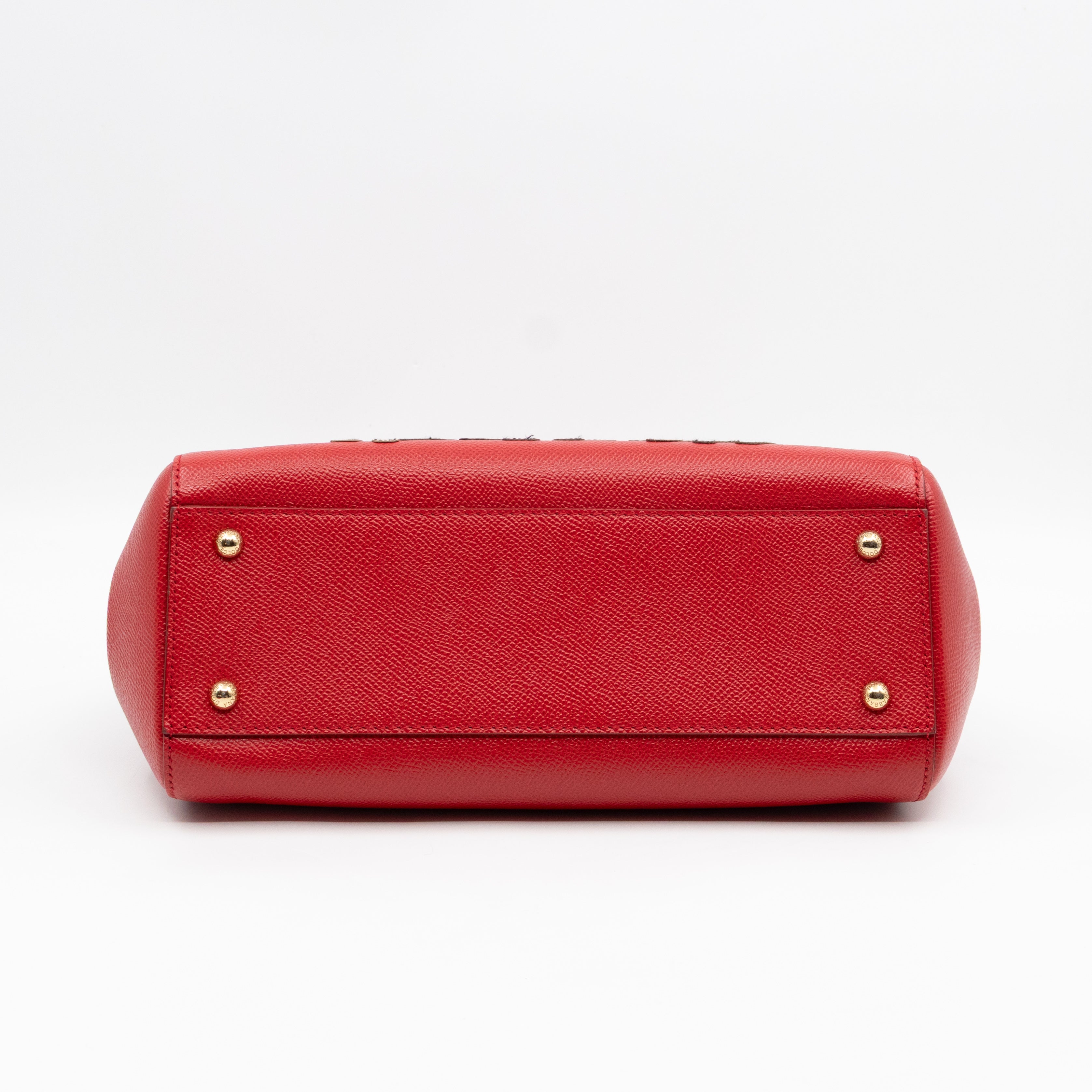 Sicily Medium Family Patchwork Red Dauphine Leather