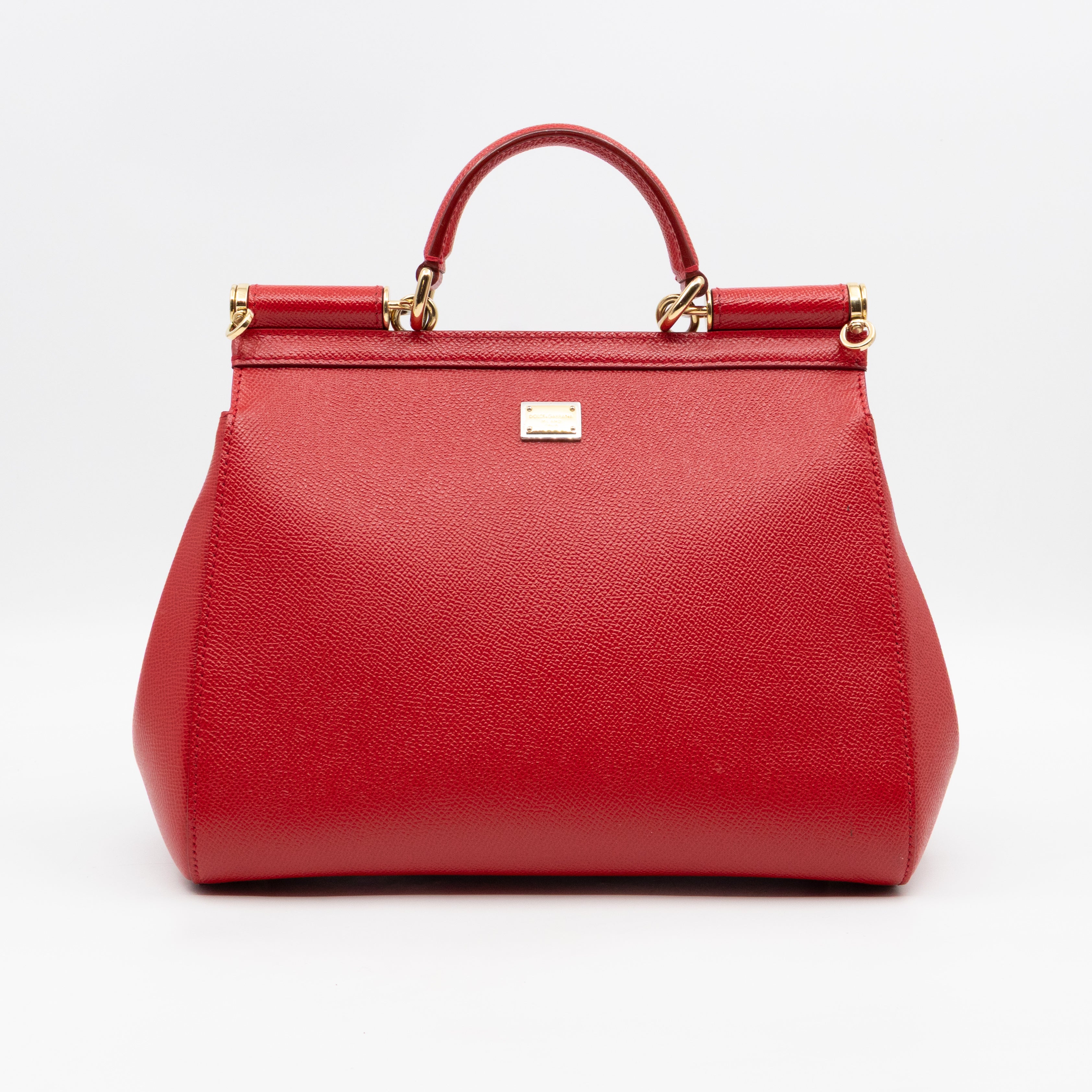 Sicily Medium Family Patchwork Red Dauphine Leather