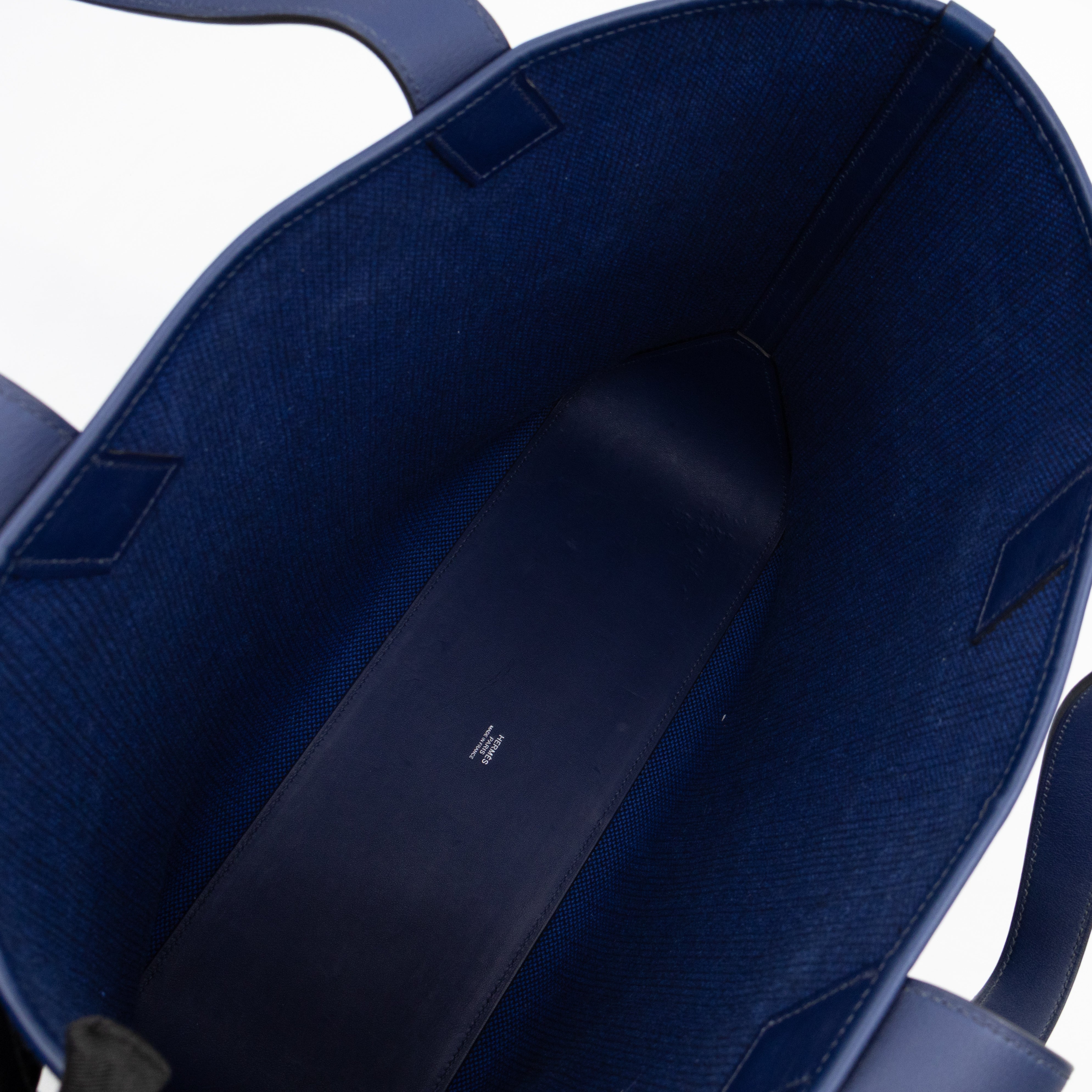 Cabas H en Biais 40 Tote Bag Bleu France