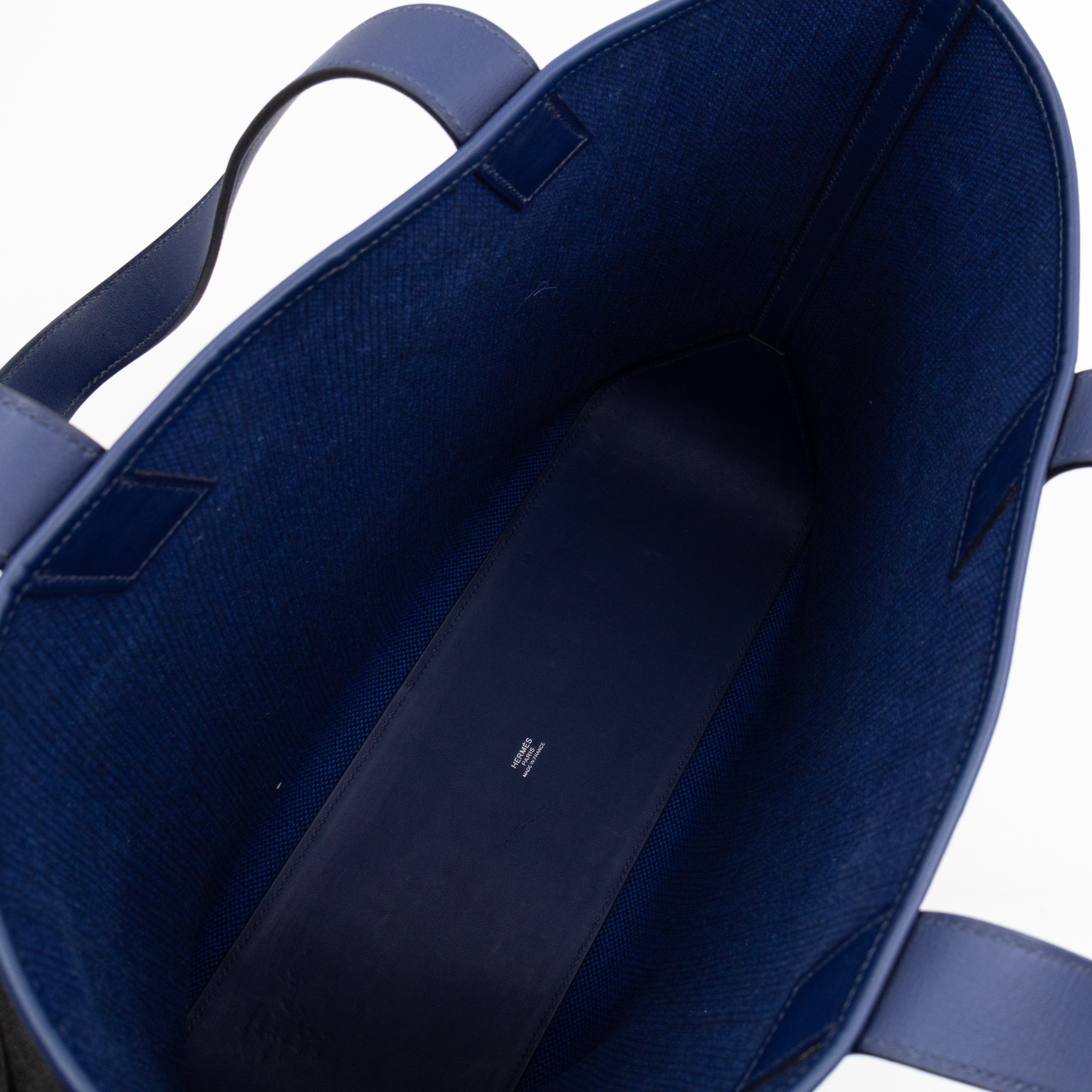 Cabas H en Biais 40 Tote Bag Bleu France