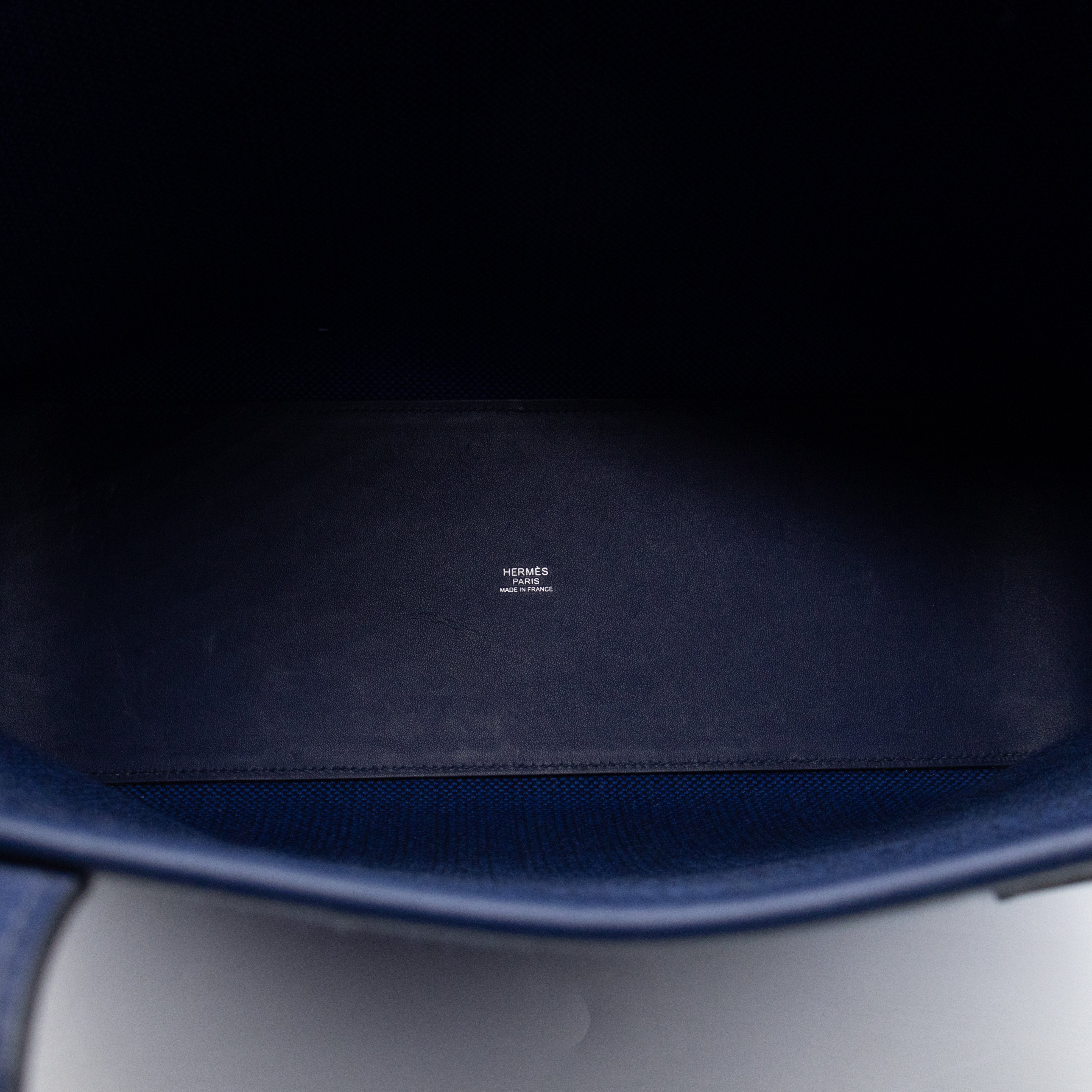 Cabas H en Biais 40 Tote Bag Bleu France