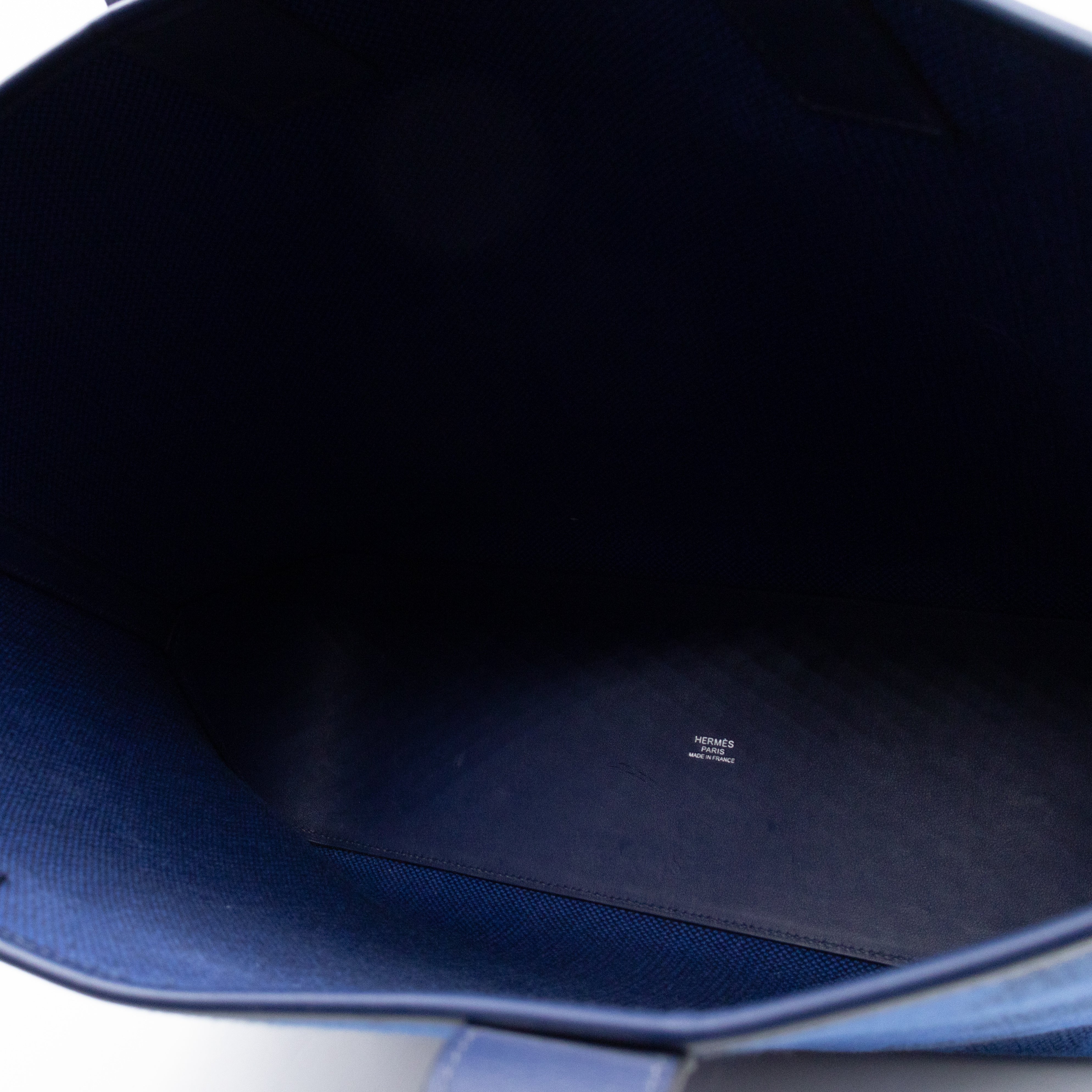 Cabas H en Biais 40 Tote Bag Bleu France