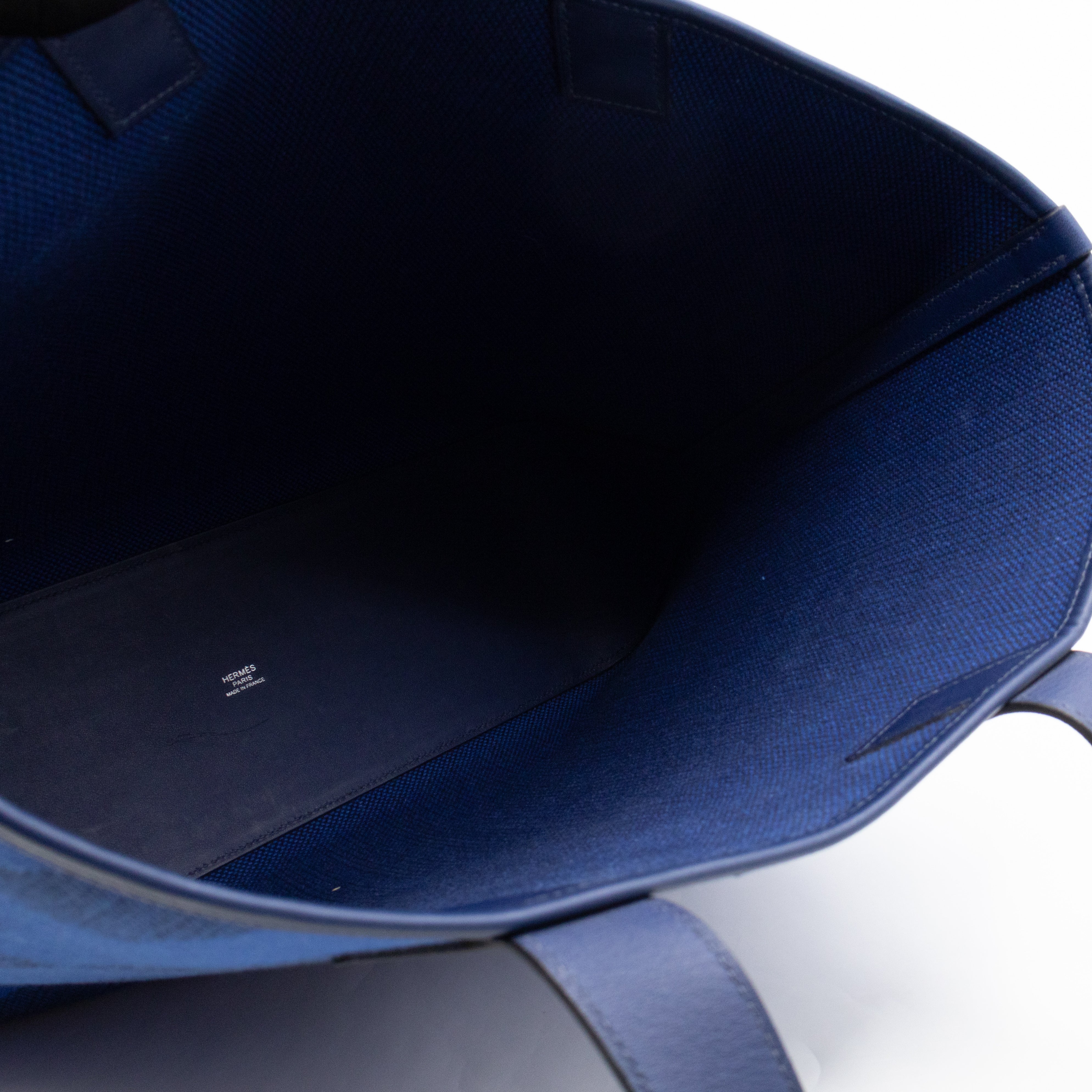 Cabas H en Biais 40 Tote Bag Bleu France