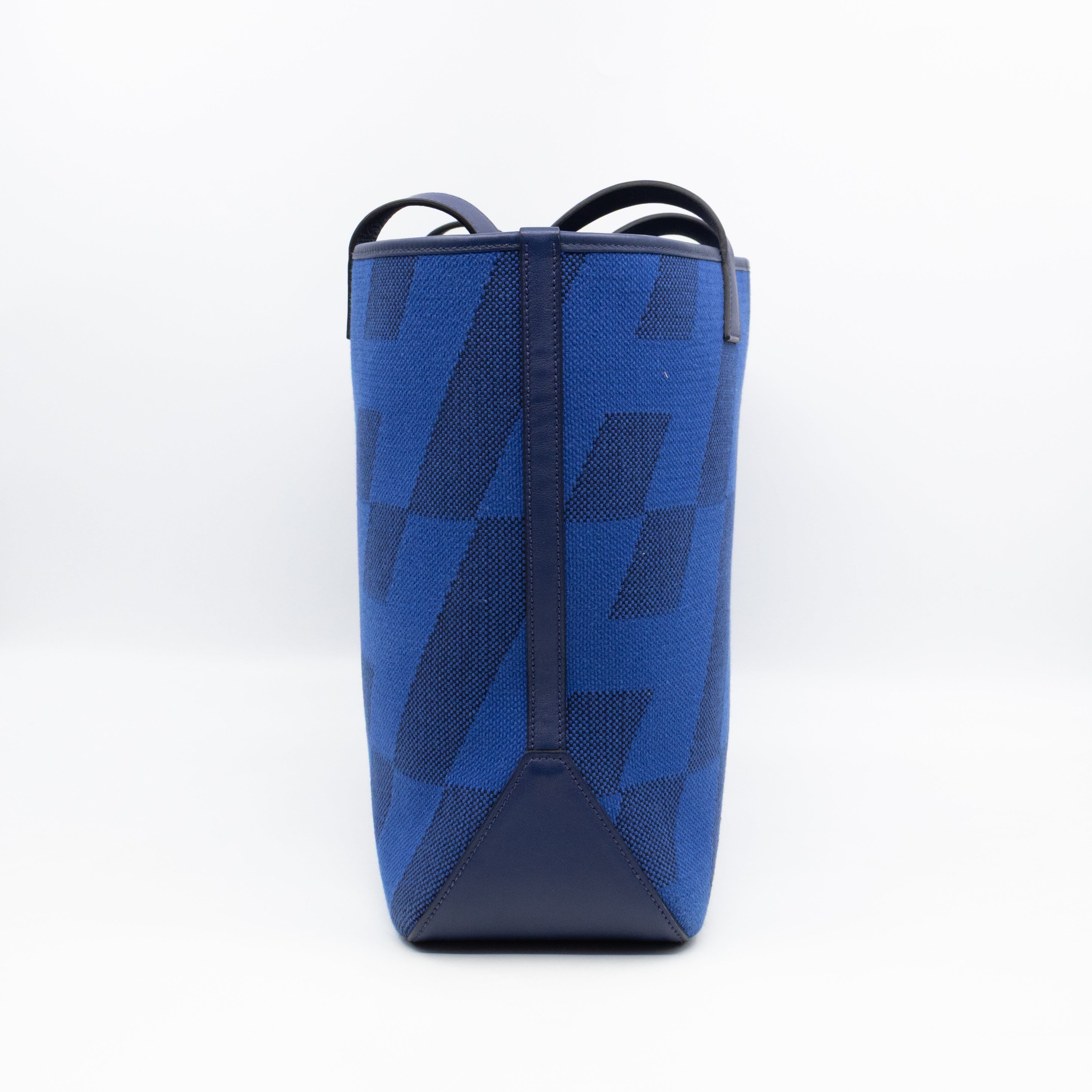 Cabas H en Biais 40 Tote Bag Bleu France