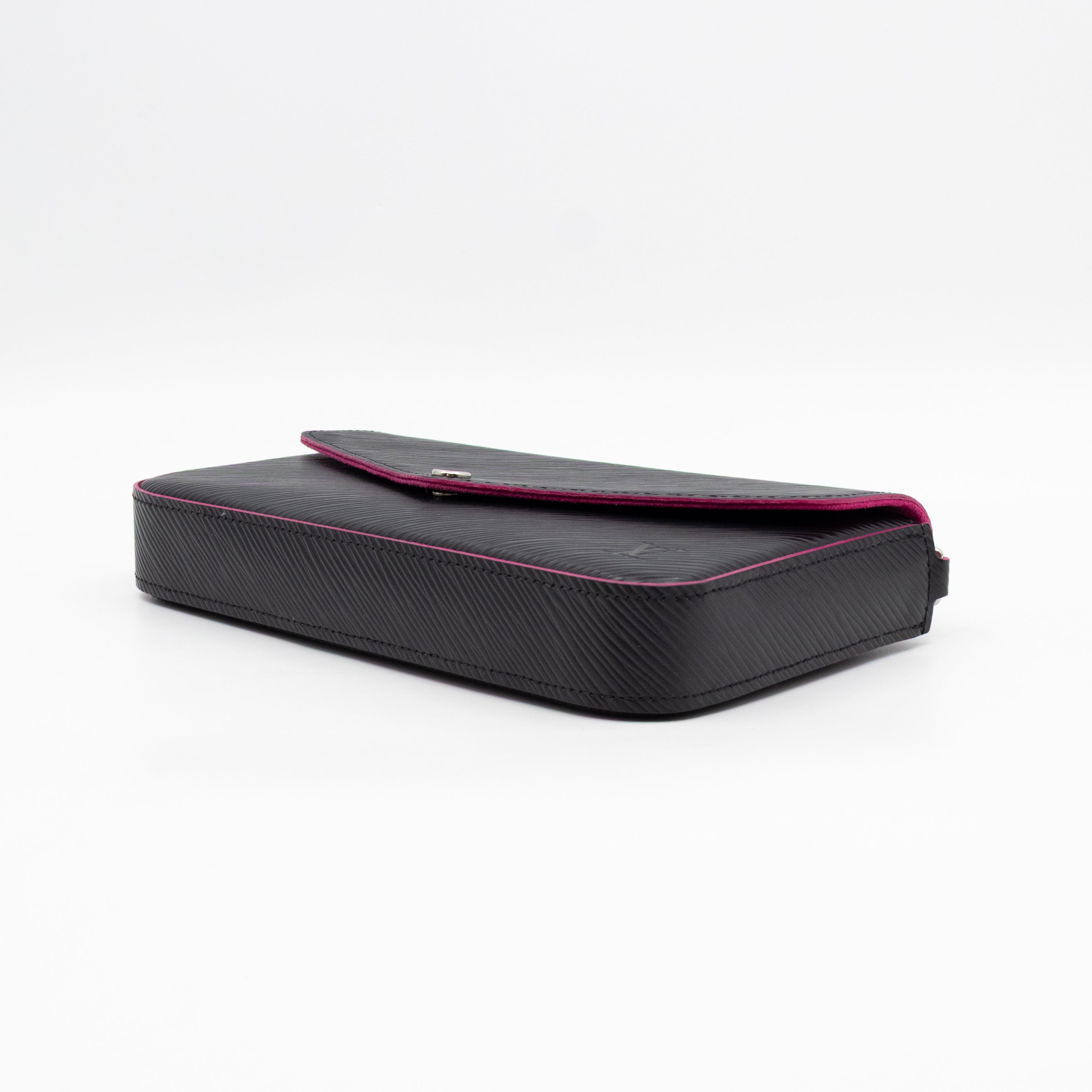 Pochette Felicie Black Epi Leather Pink