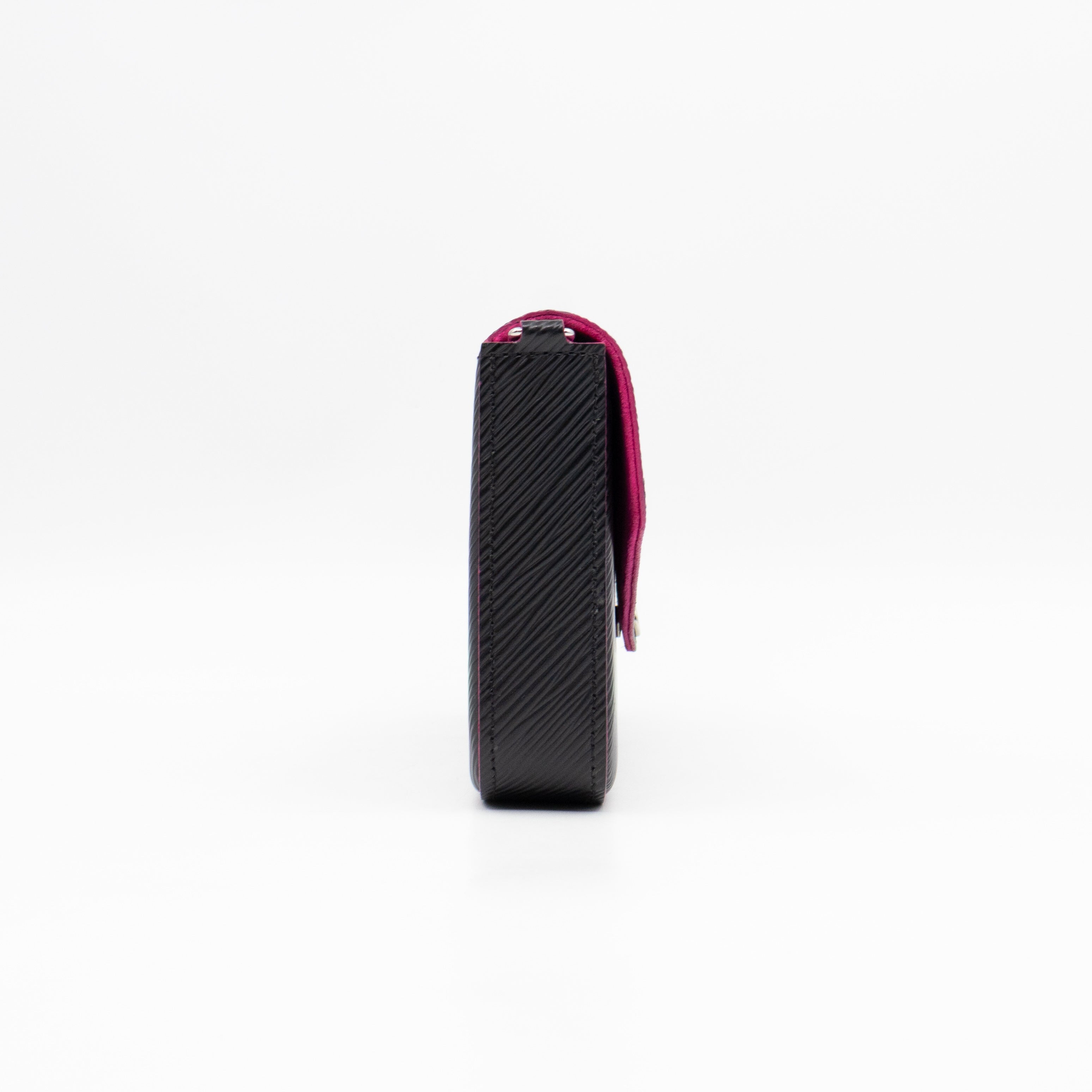 Pochette Felicie Black Epi Leather Pink