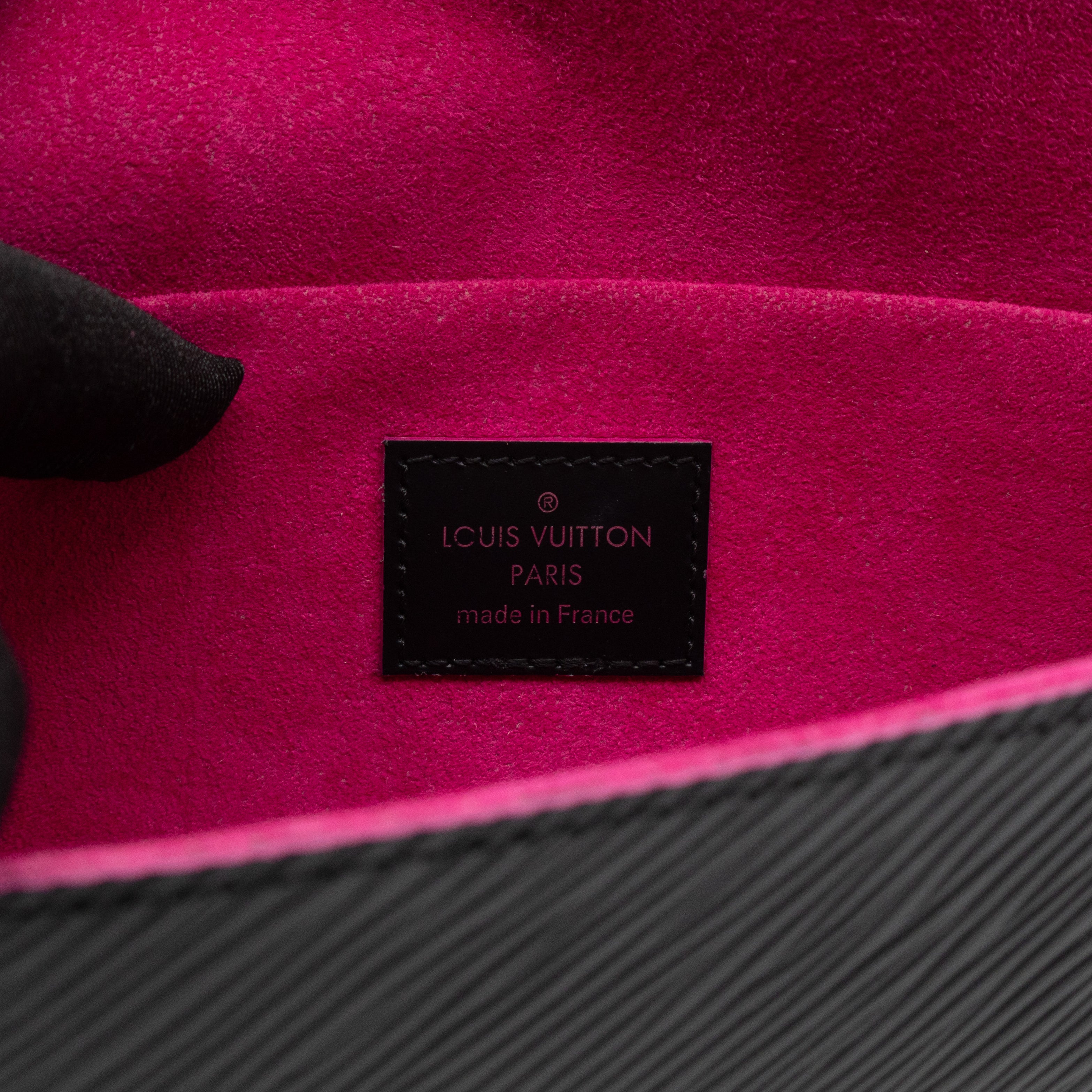 Pochette Felicie Black Epi Leather Pink