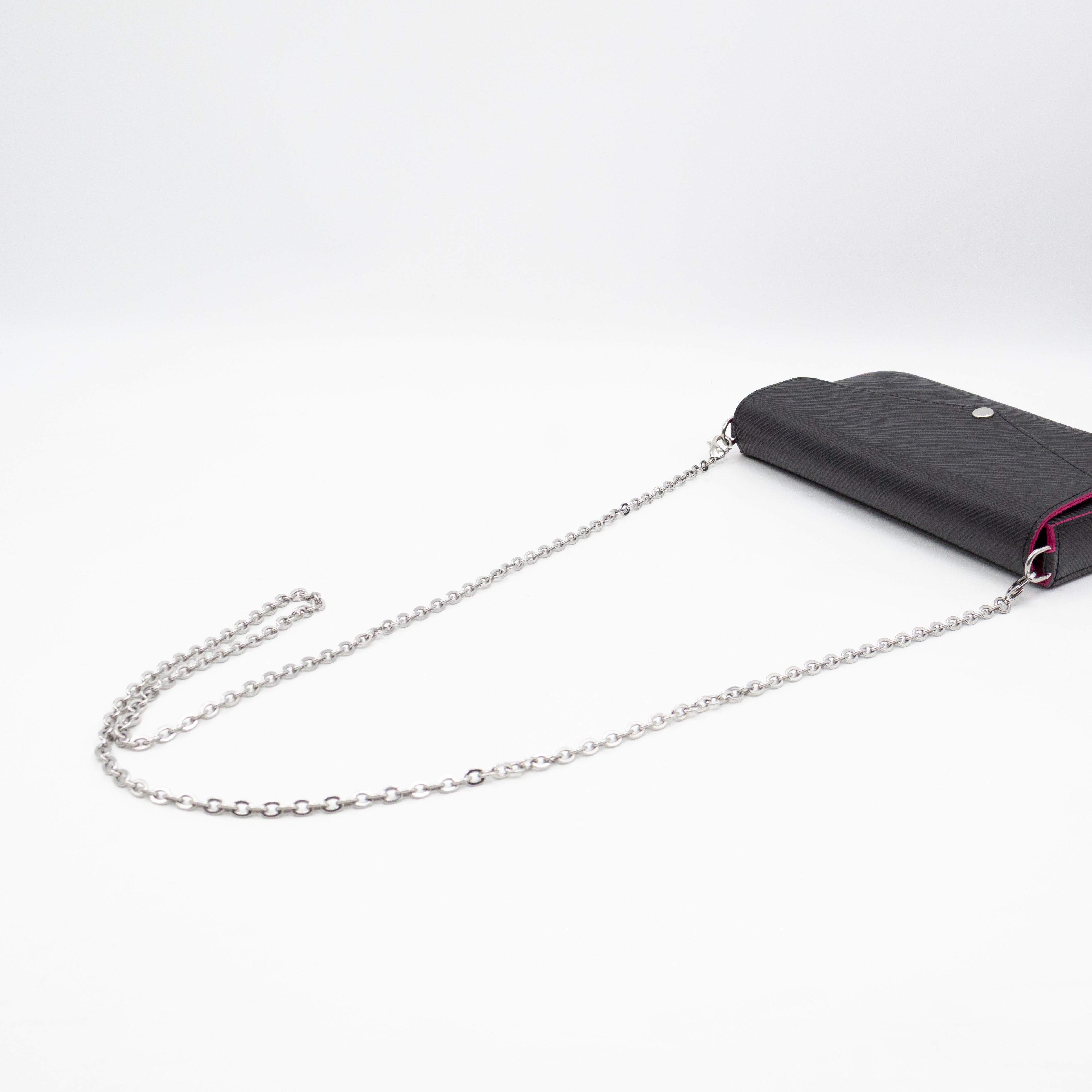 Pochette Felicie Black Epi Leather Pink