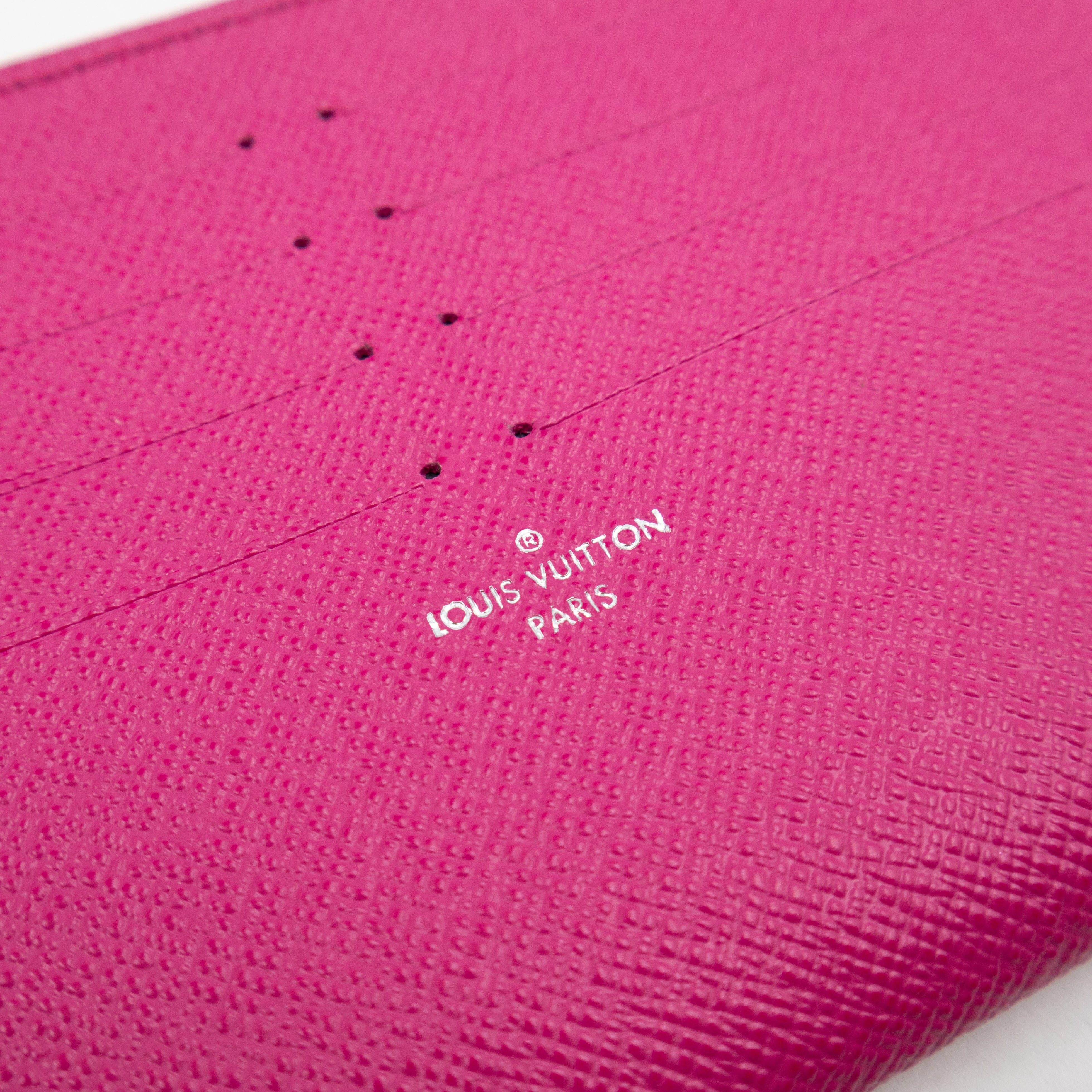 Pochette Felicie Black Epi Leather Pink