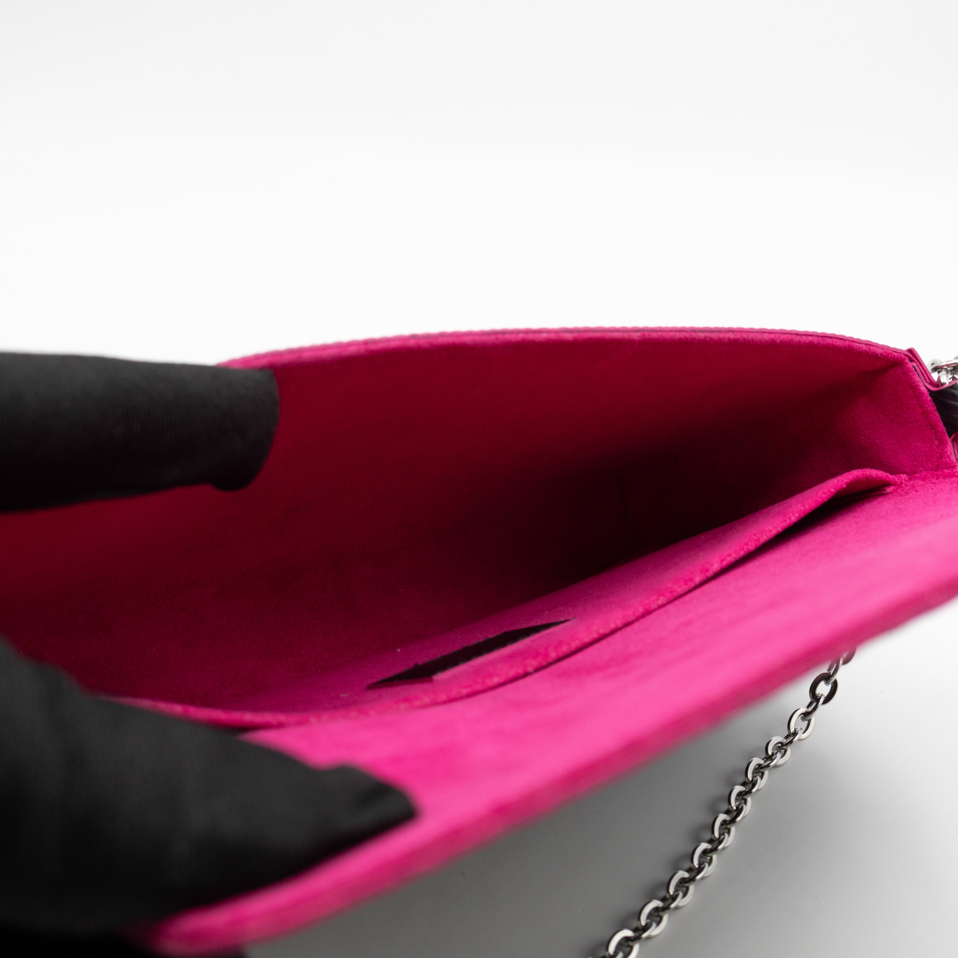 Pochette Felicie Black Epi Leather Pink