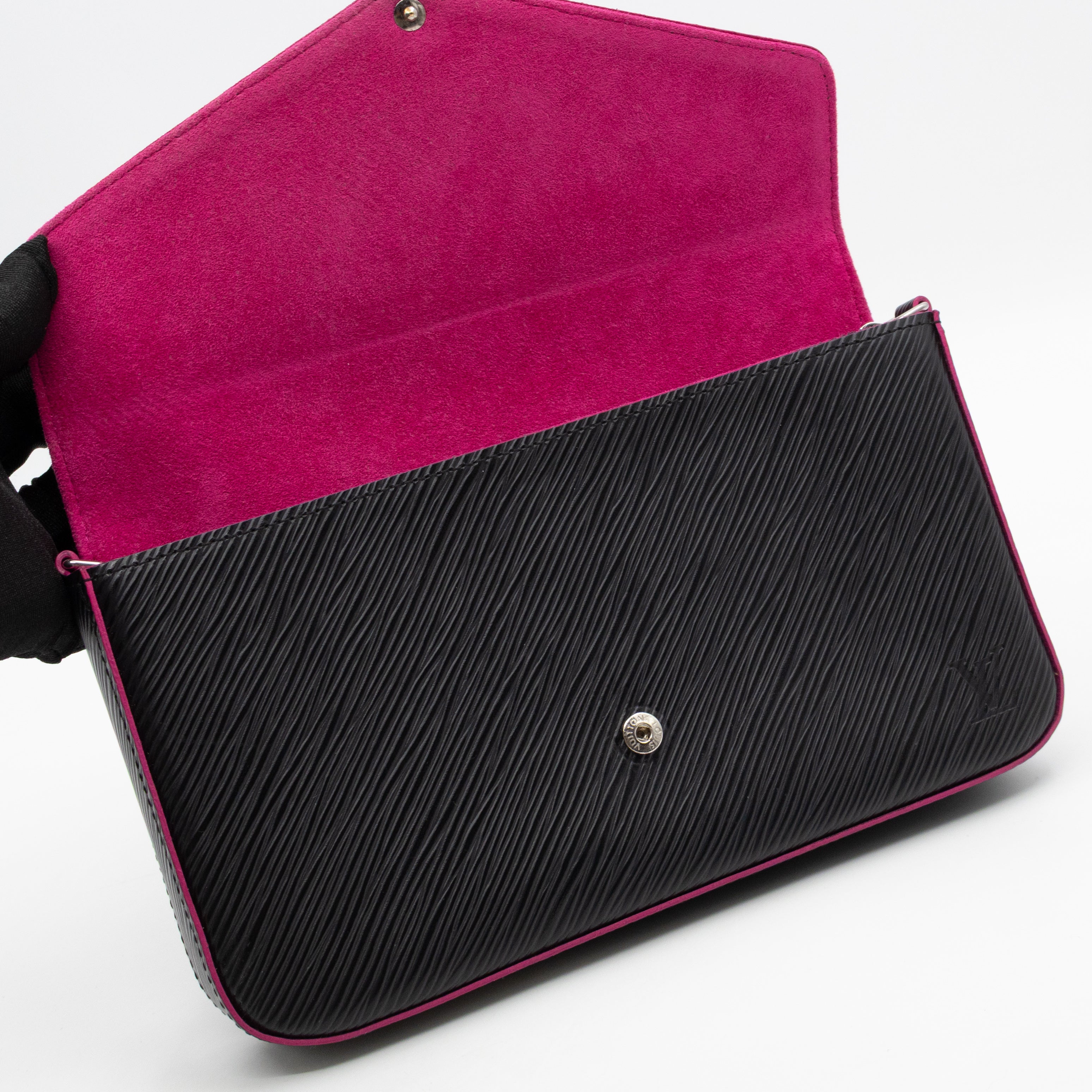 Pochette Felicie Black Epi Leather Pink