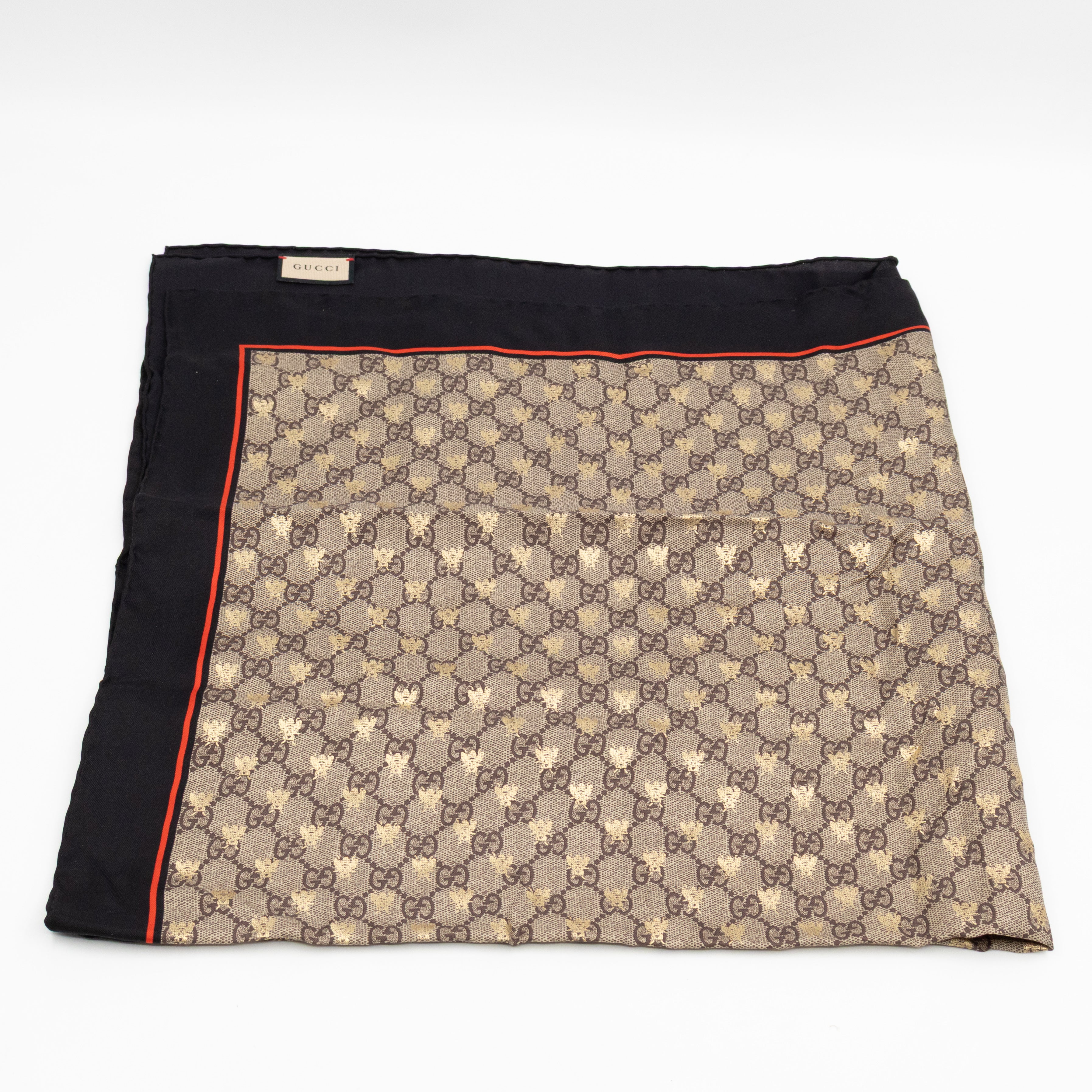 Silk Scarf 90 GG Supreme Gold Bees