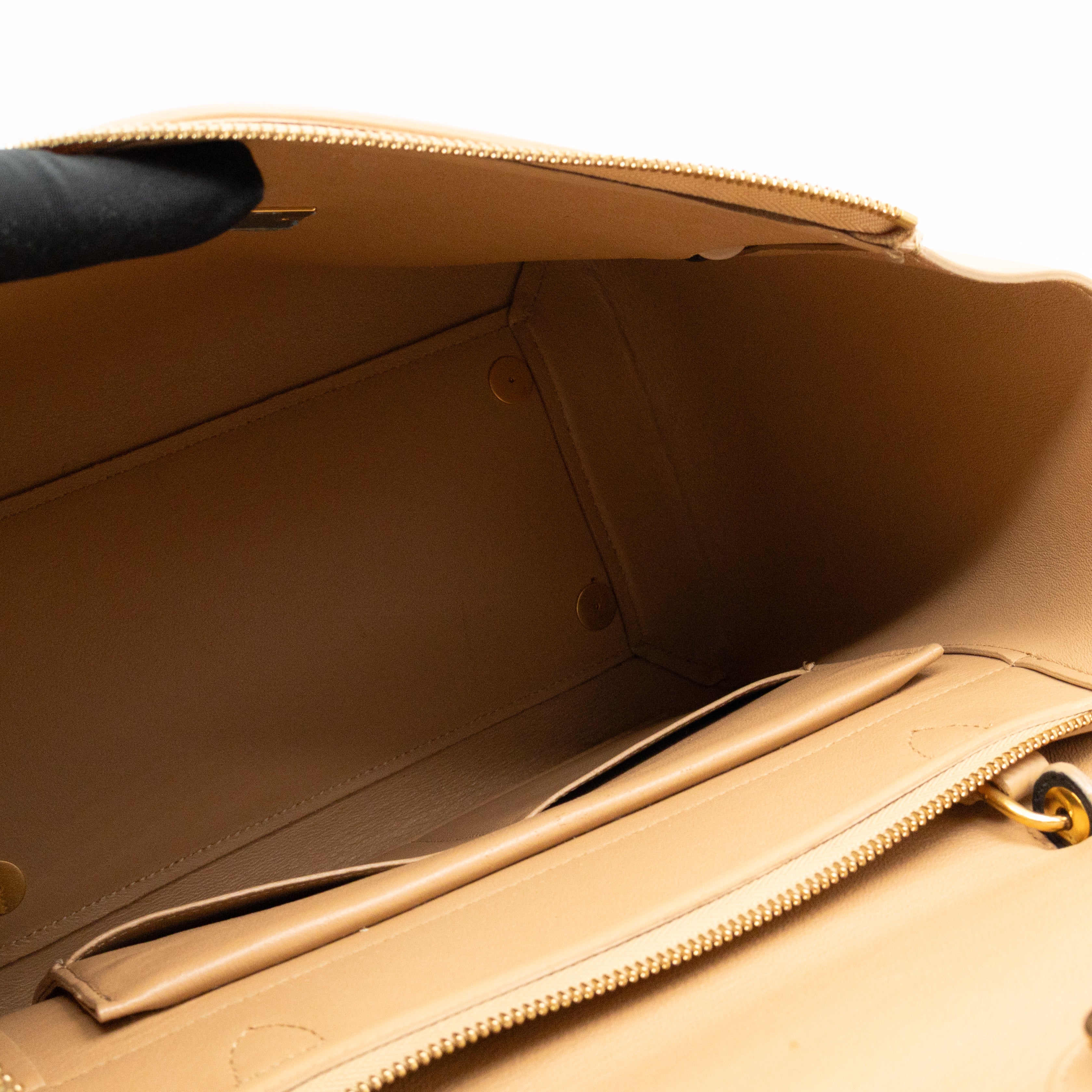 Mini Belt Bag Beige & Black Leather