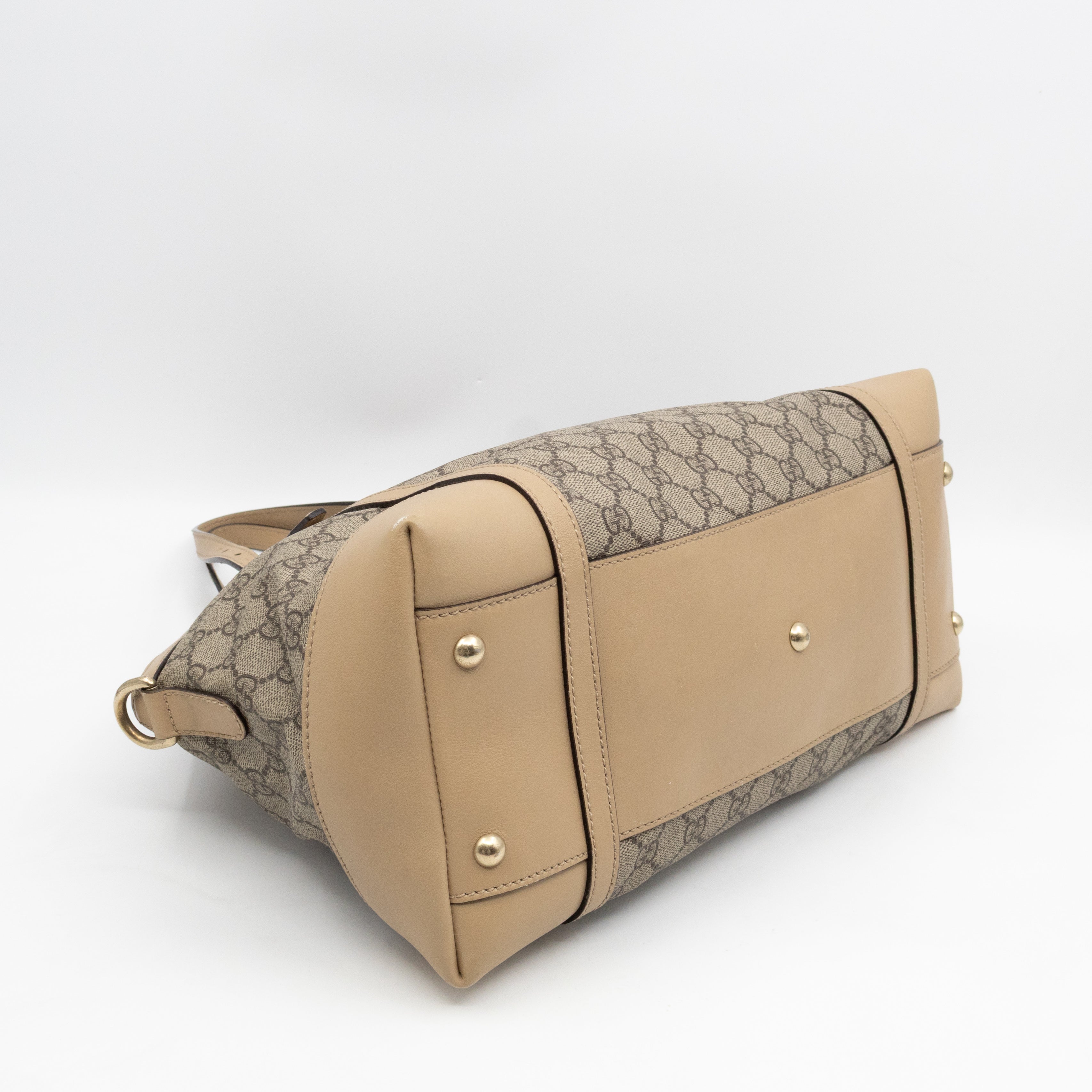 Nice Dome Satchel GG Supreme Beige Leather