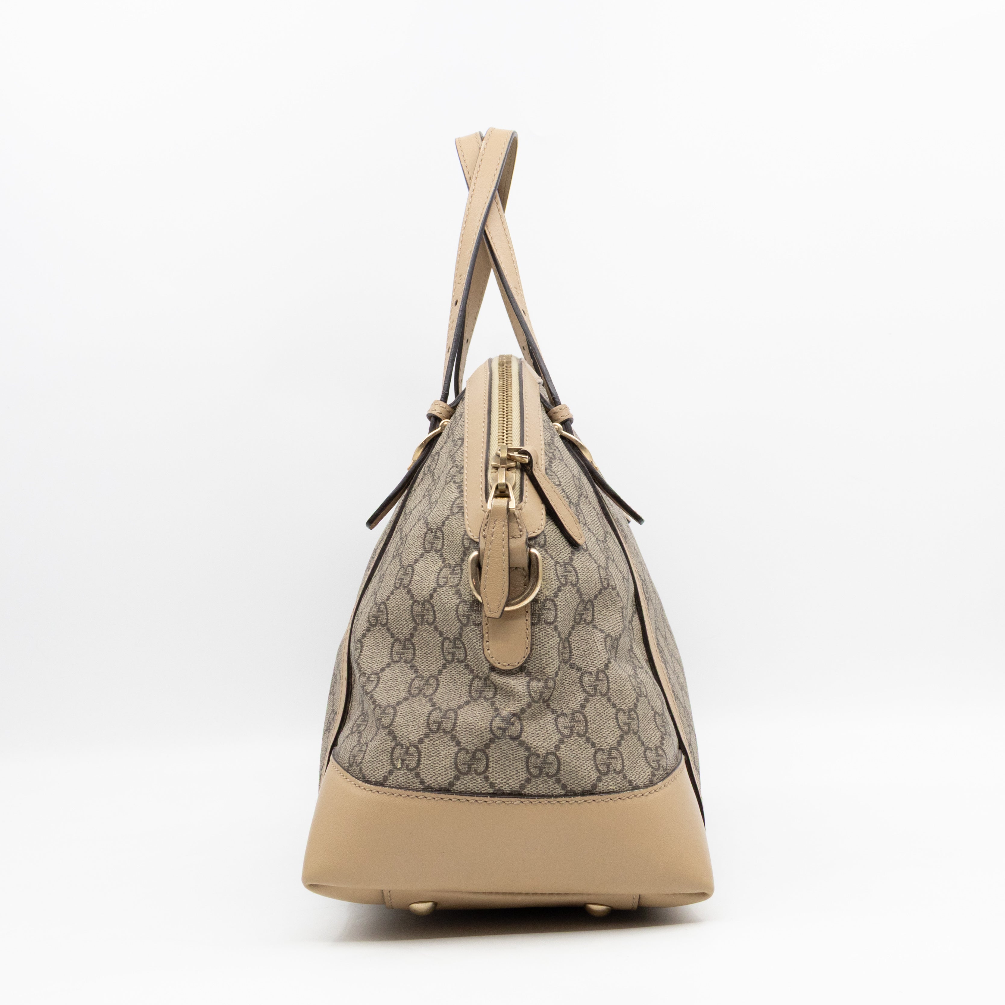 Nice Dome Satchel GG Supreme Beige Leather