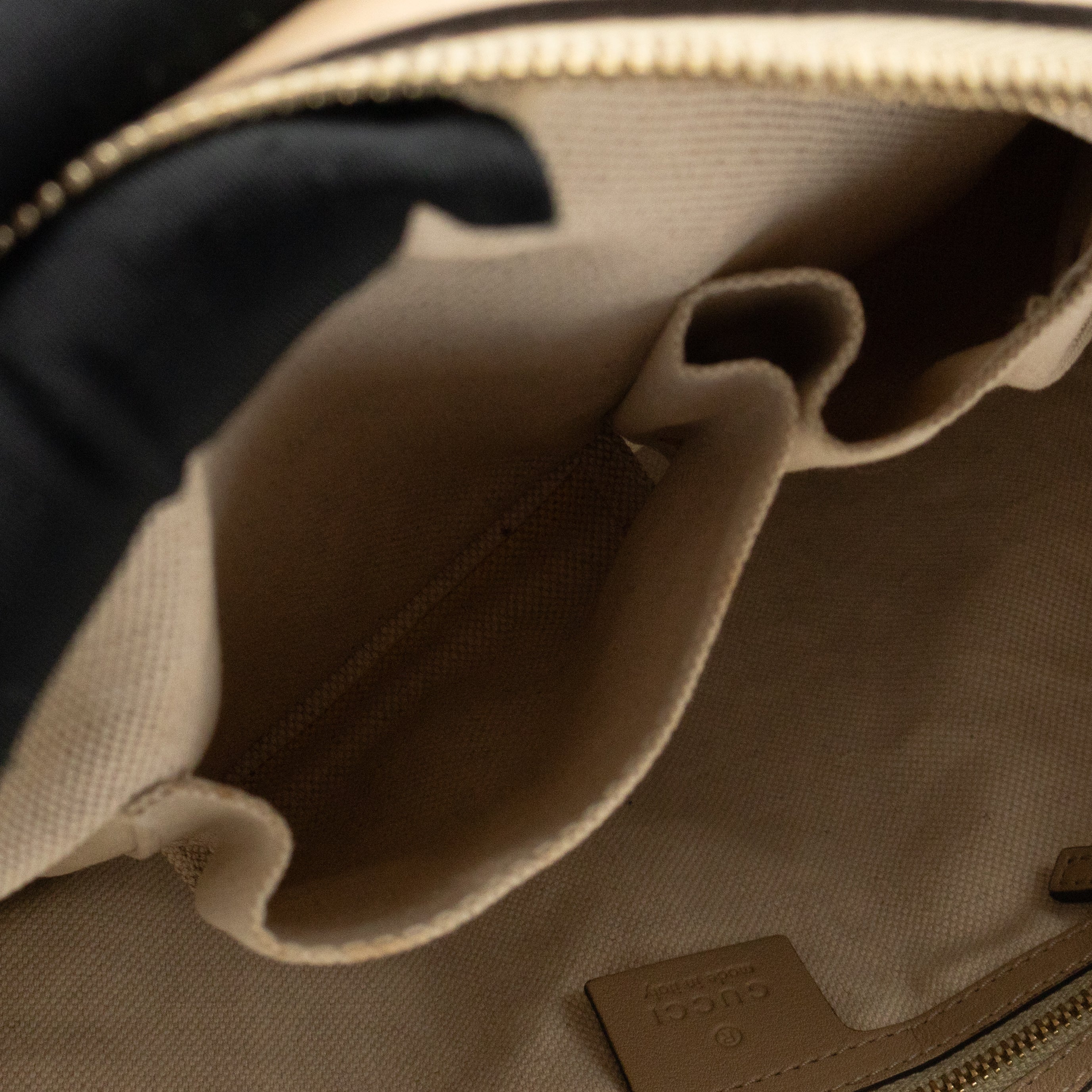 Nice Dome Satchel GG Supreme Beige Leather