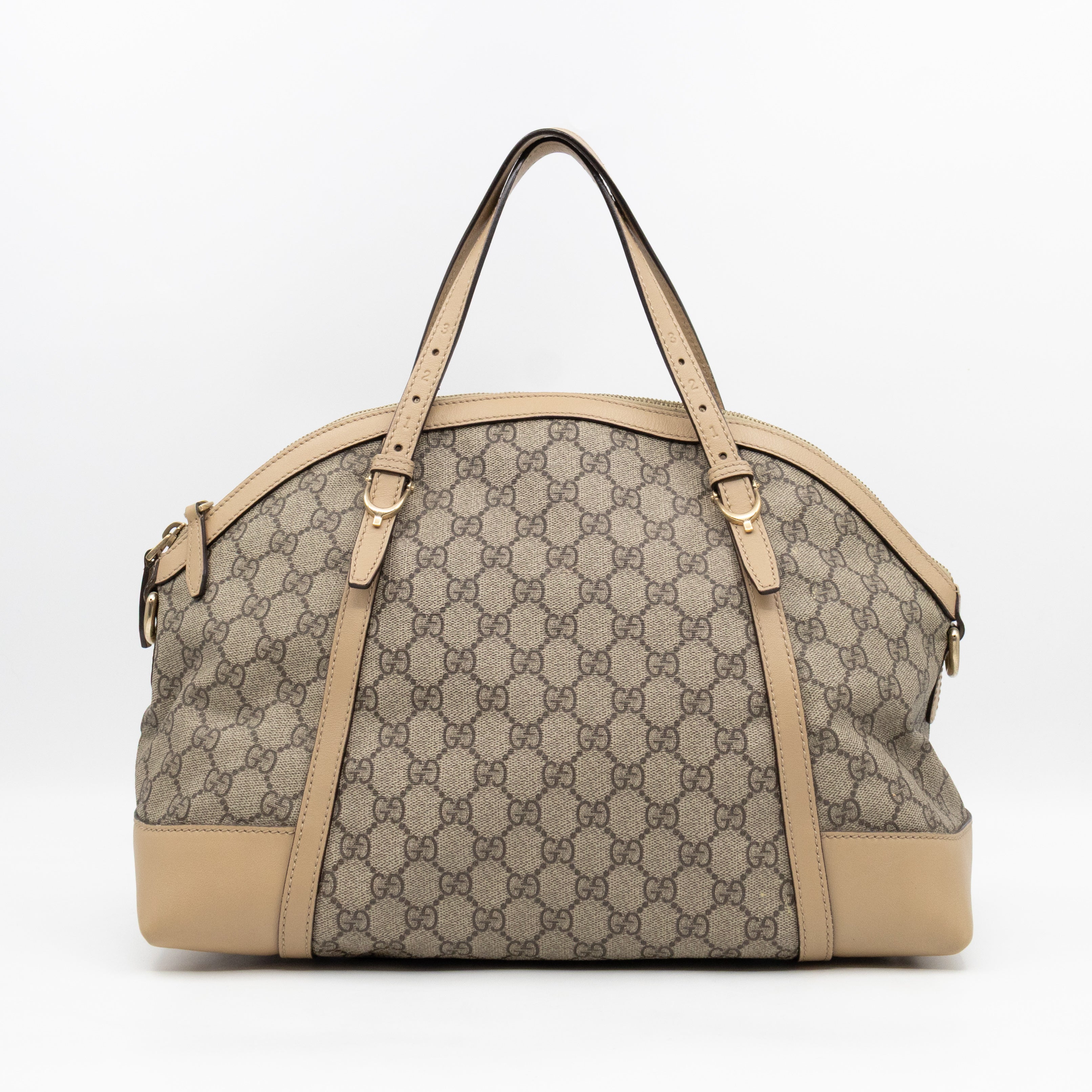 Nice Dome Satchel GG Supreme Beige Leather