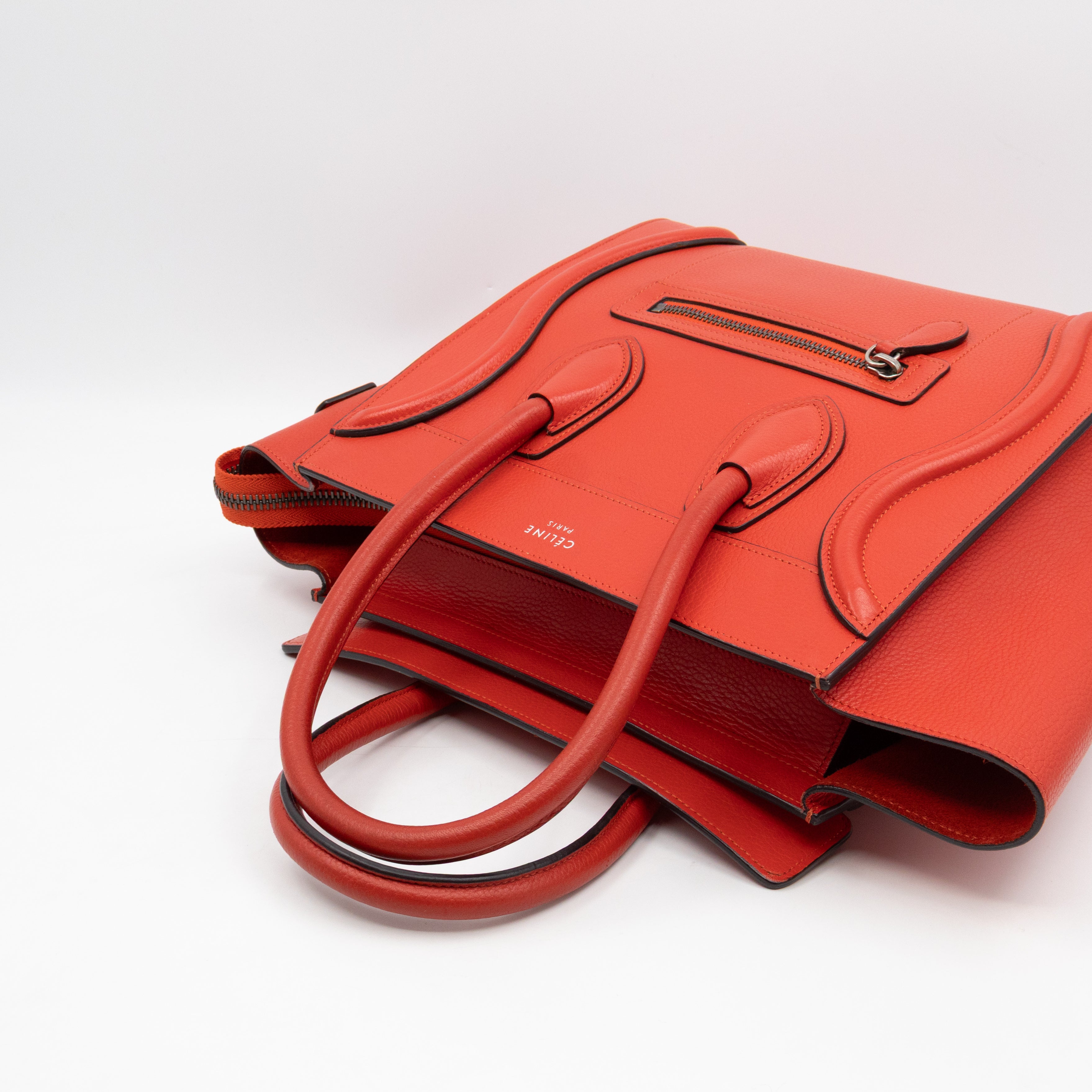 Micro Luggage Red Leather