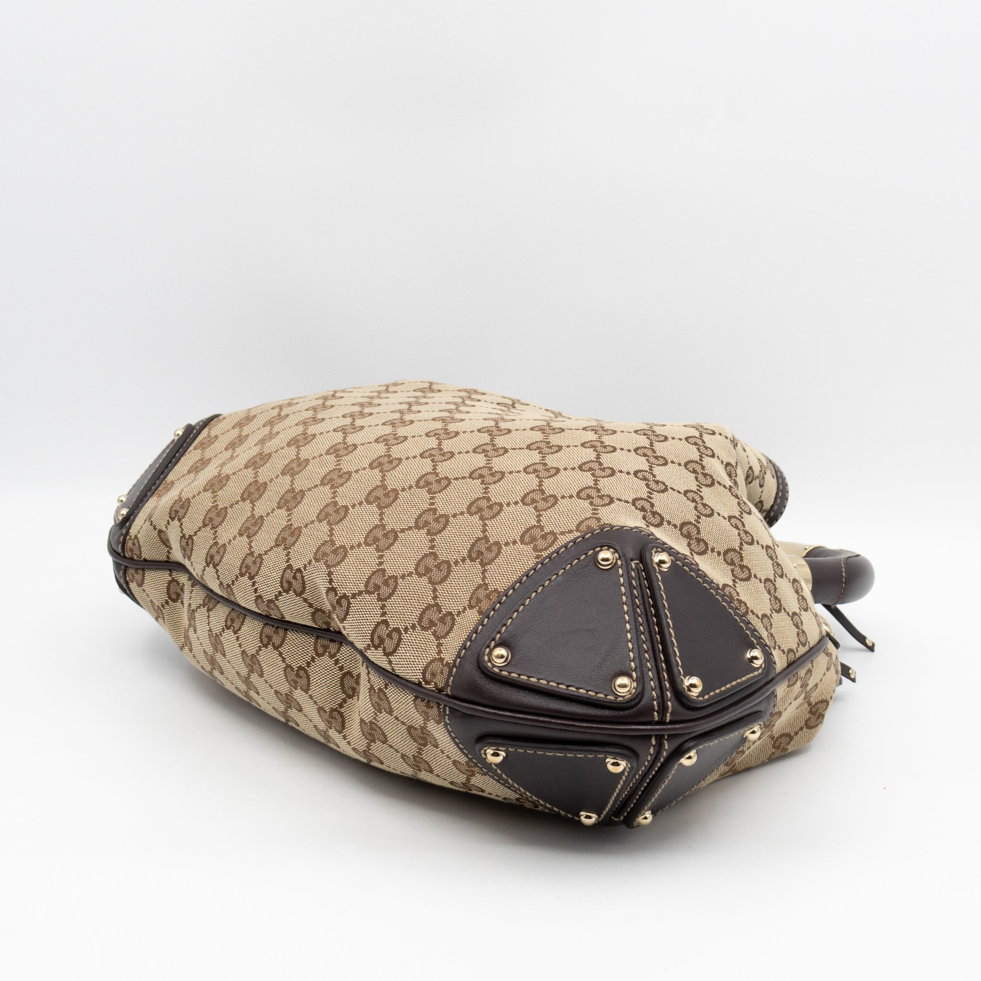 Indy Top Handle Tassels GG Supreme Canvas Brown Leather