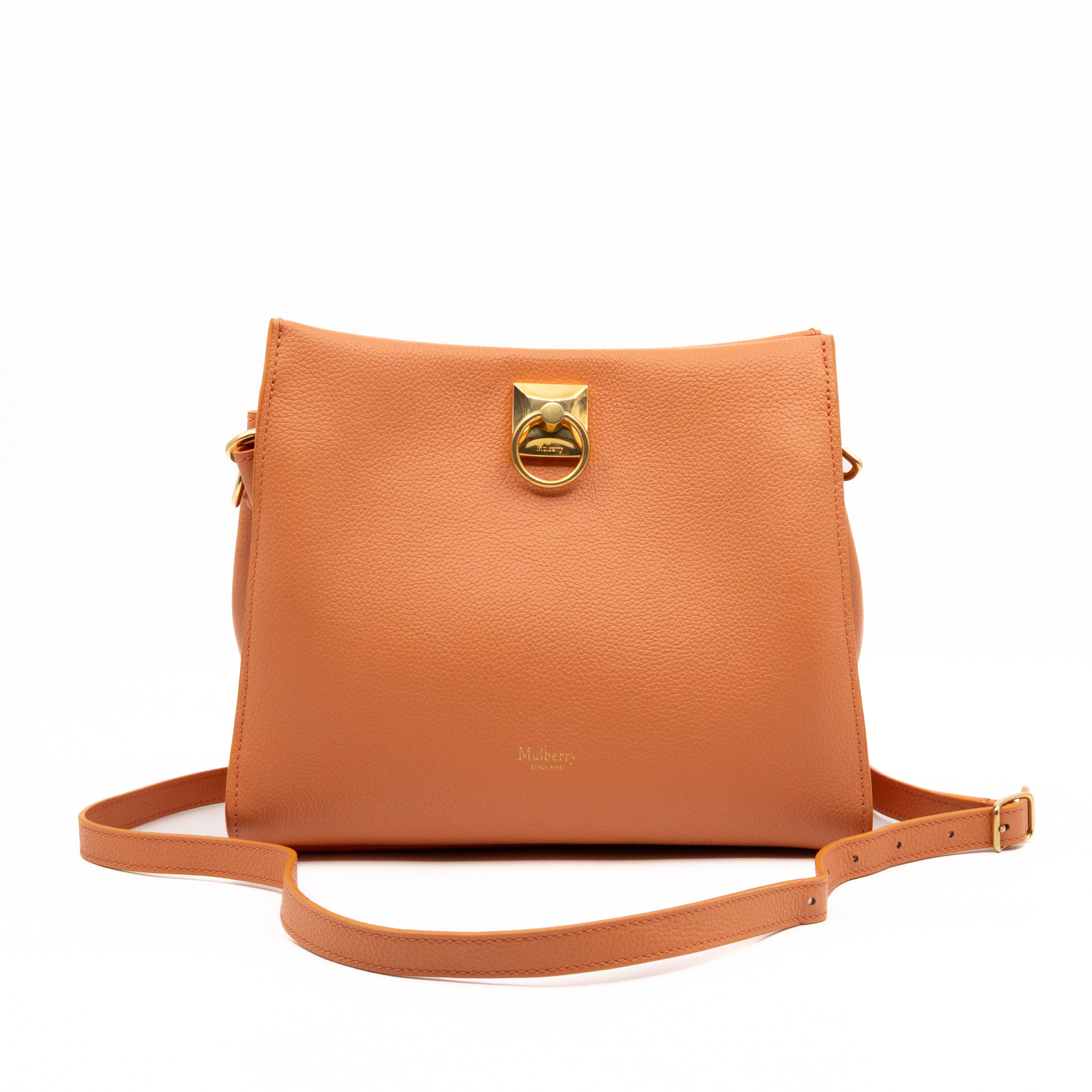 Small Iris Orange Leather