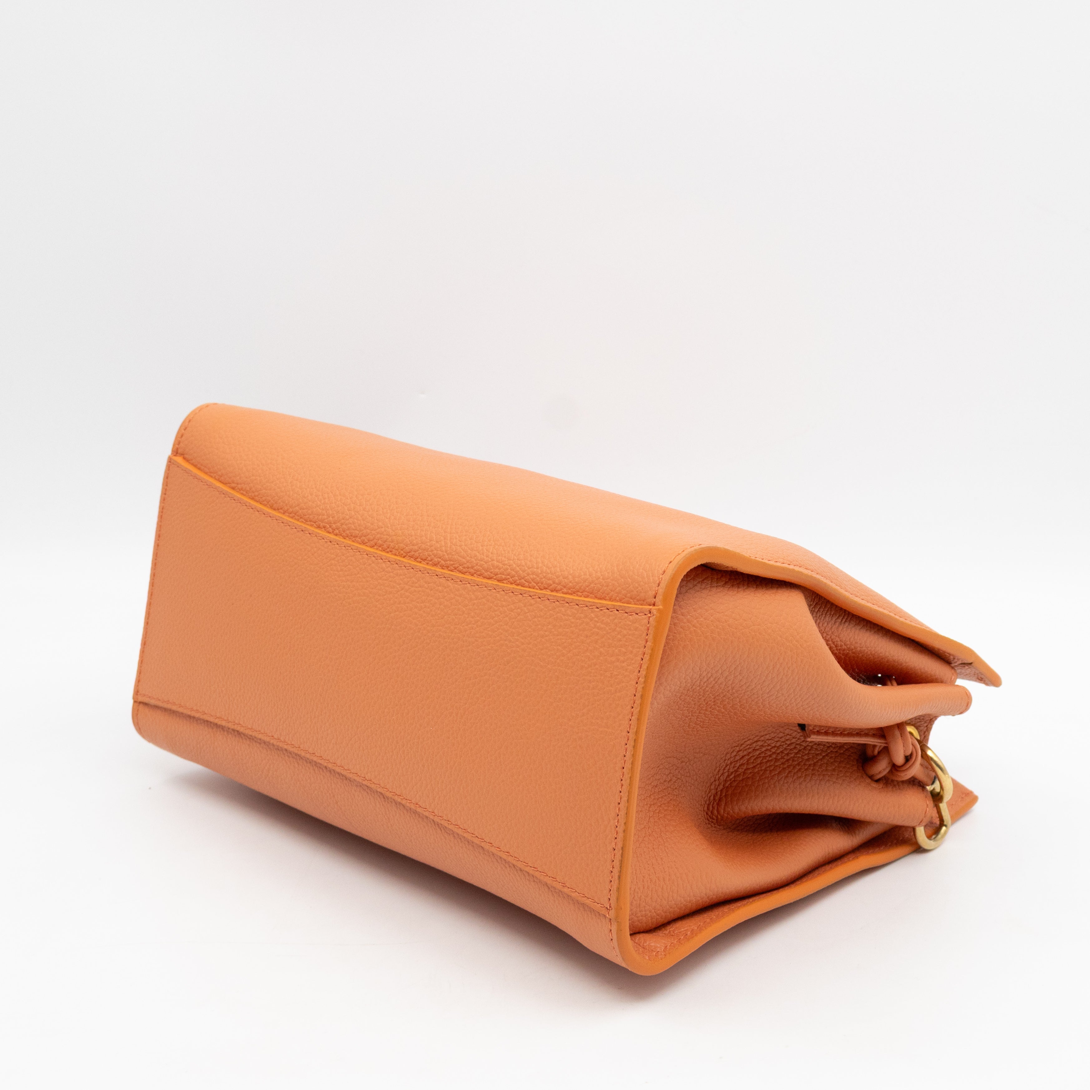 Small Iris Orange Leather