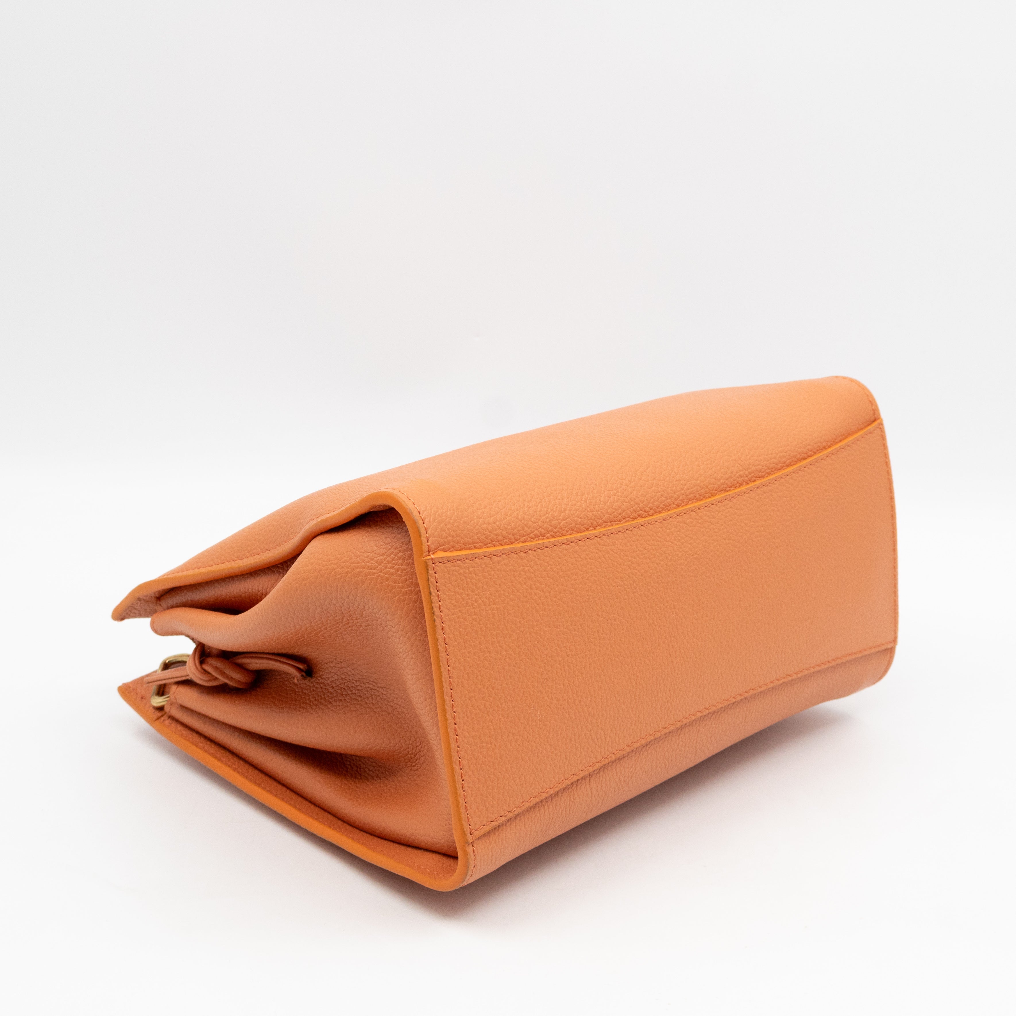 Small Iris Orange Leather