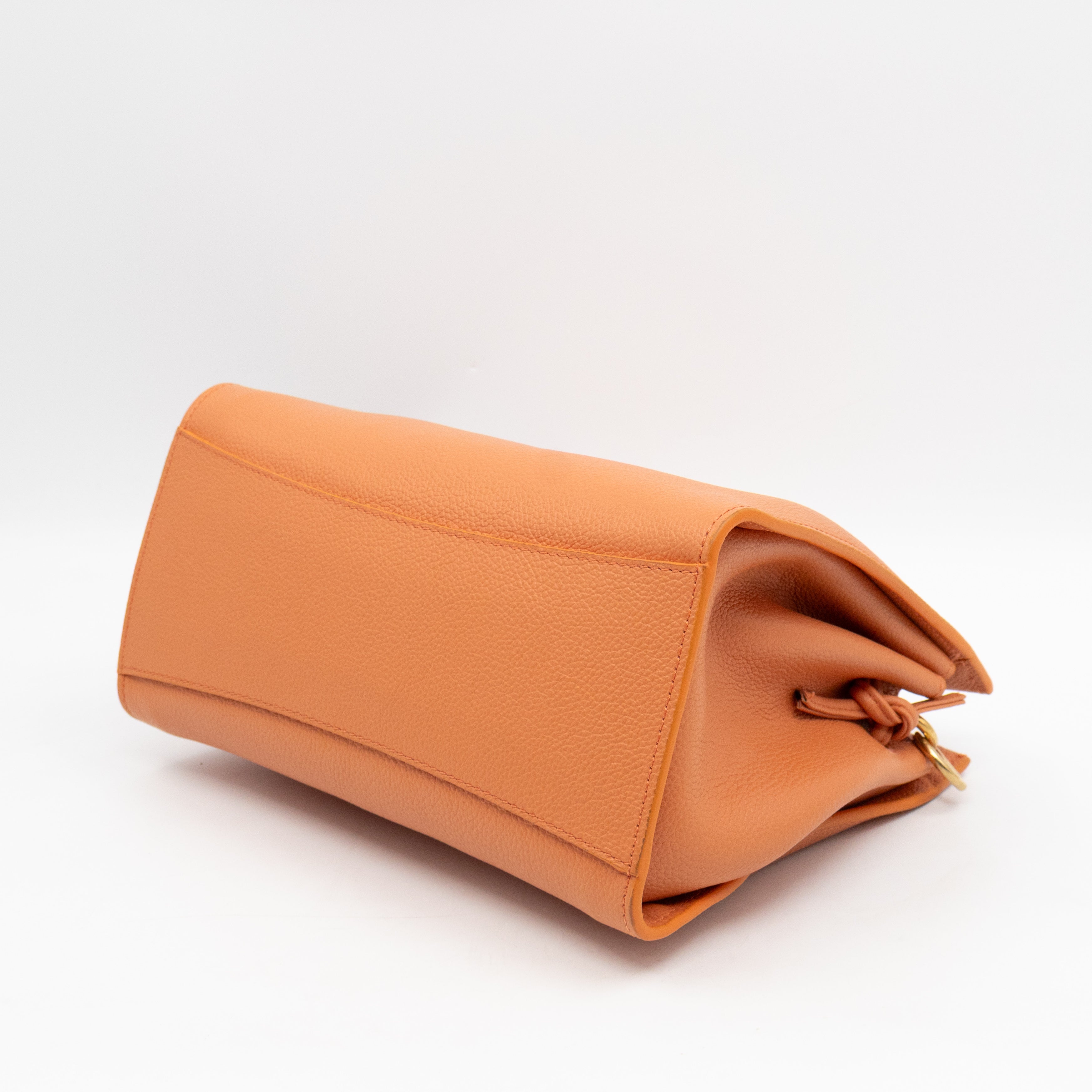 Small Iris Orange Leather