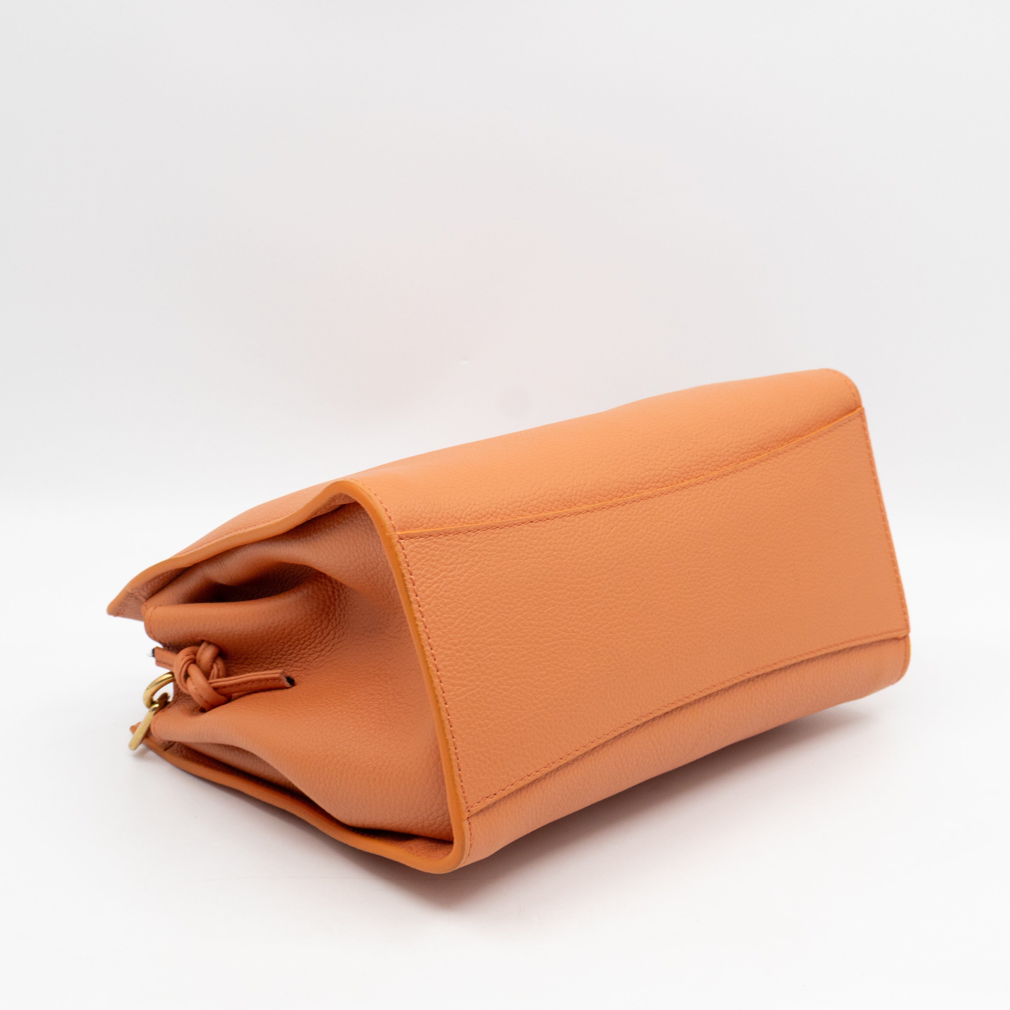 Small Iris Orange Leather