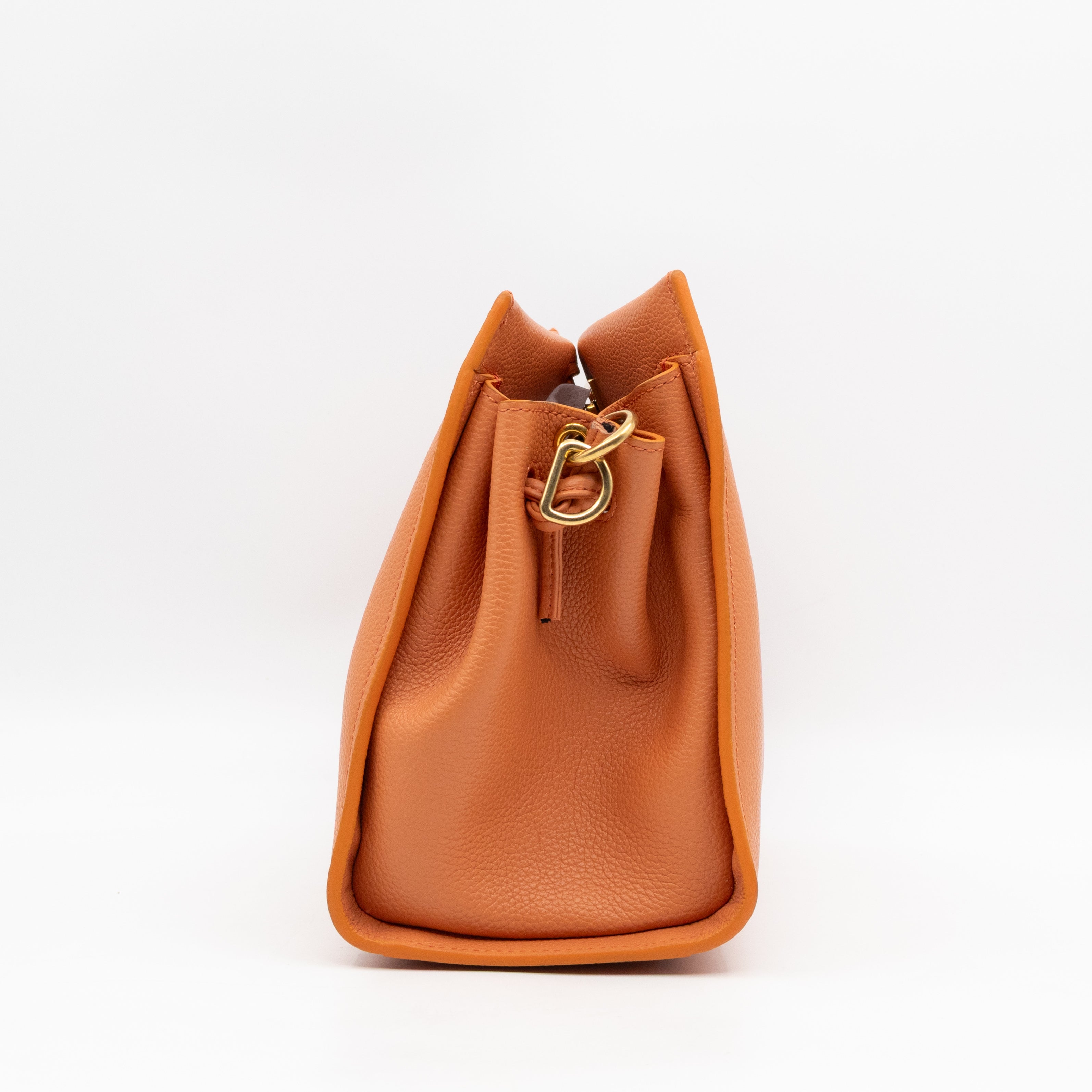 Small Iris Orange Leather