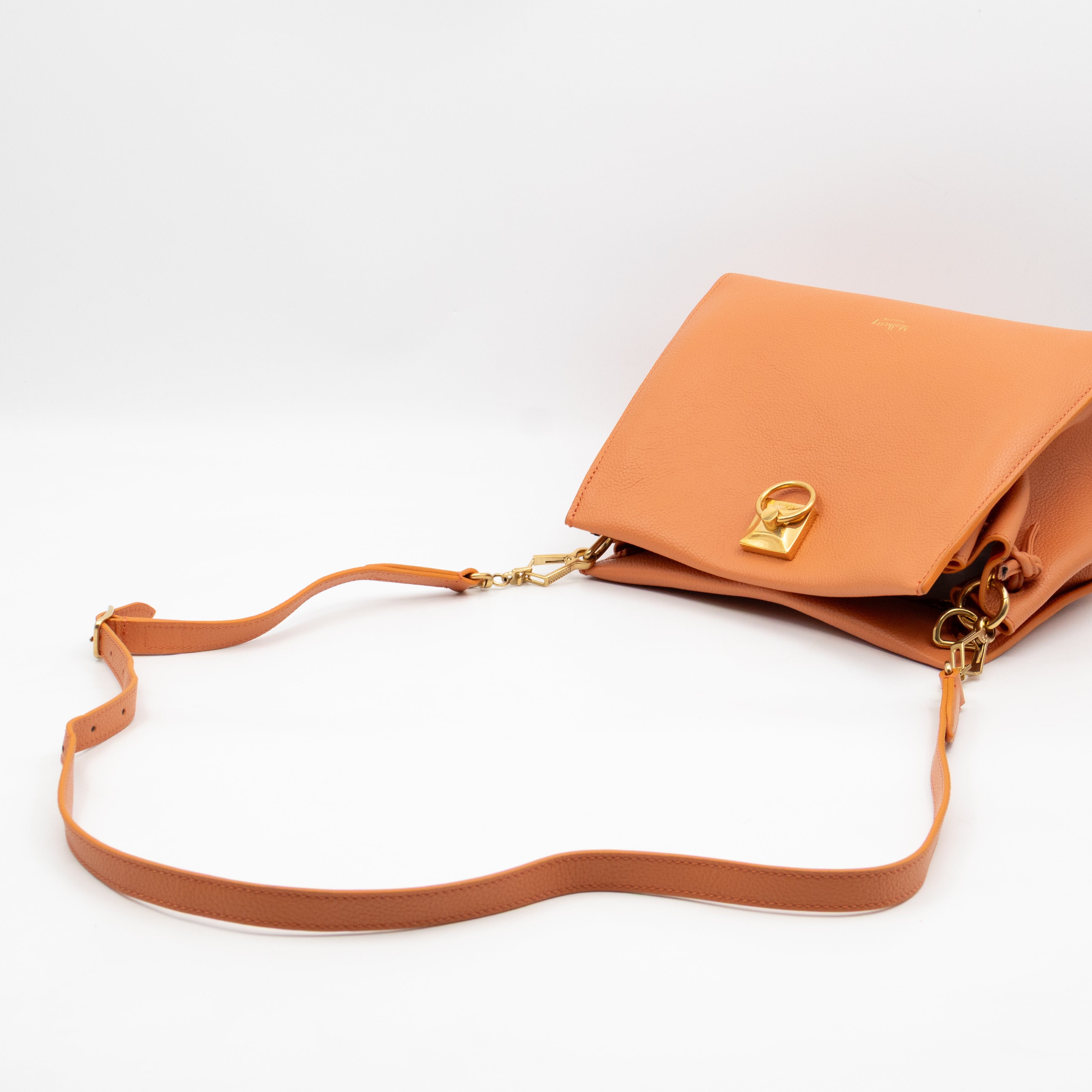 Small Iris Orange Leather