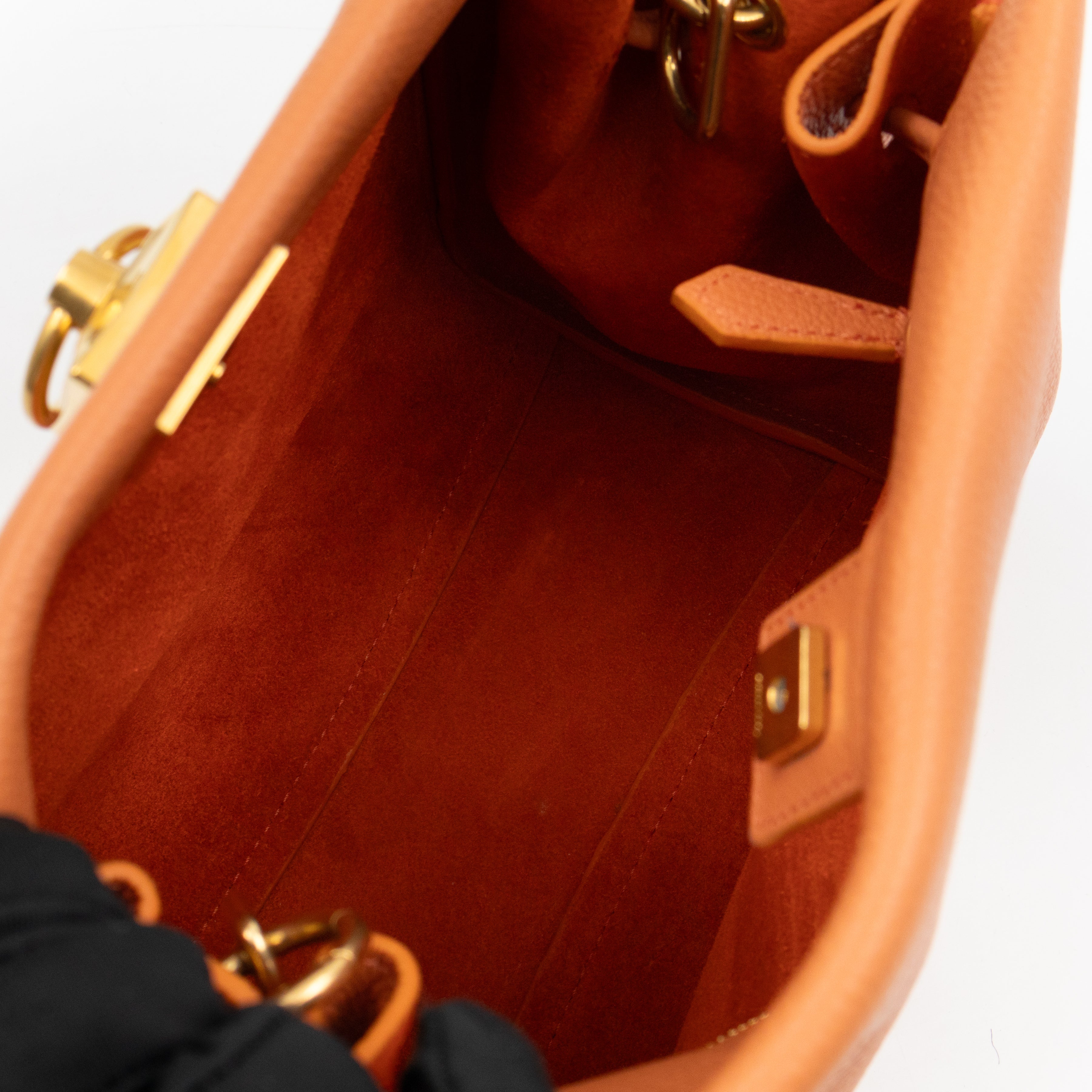 Small Iris Orange Leather