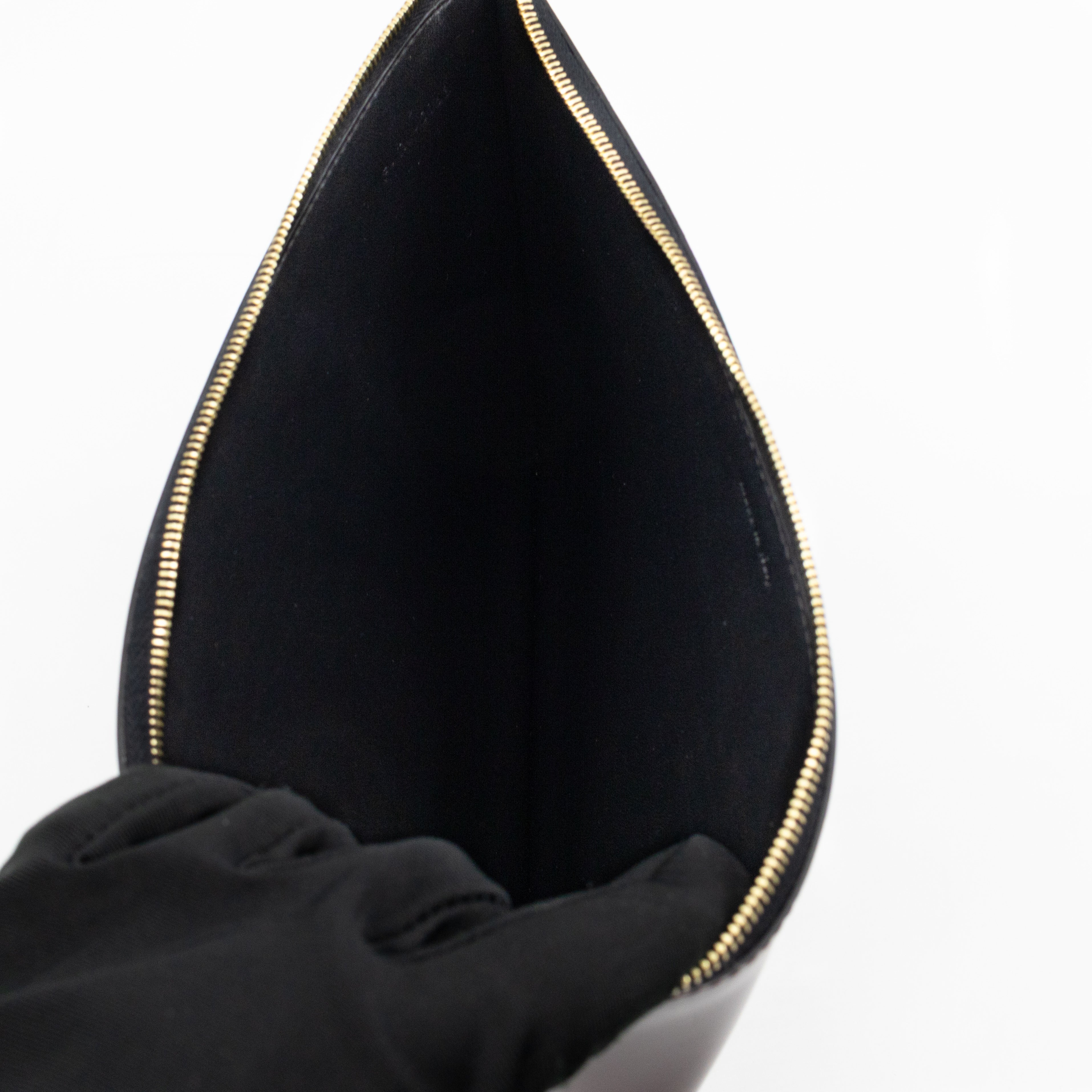 Zip Clutch Pouch Wine Smooth Leather