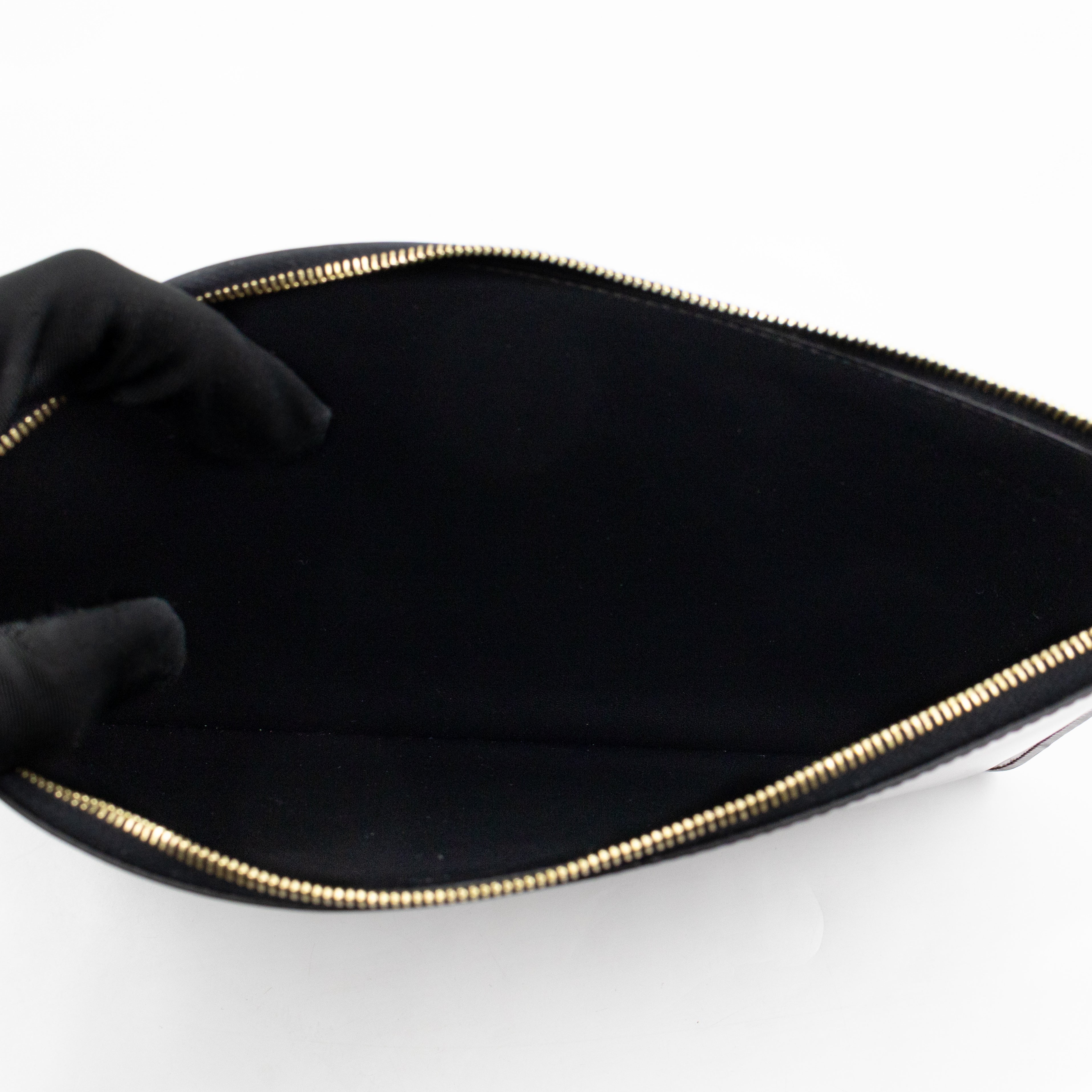 Zip Clutch Pouch Wine Smooth Leather