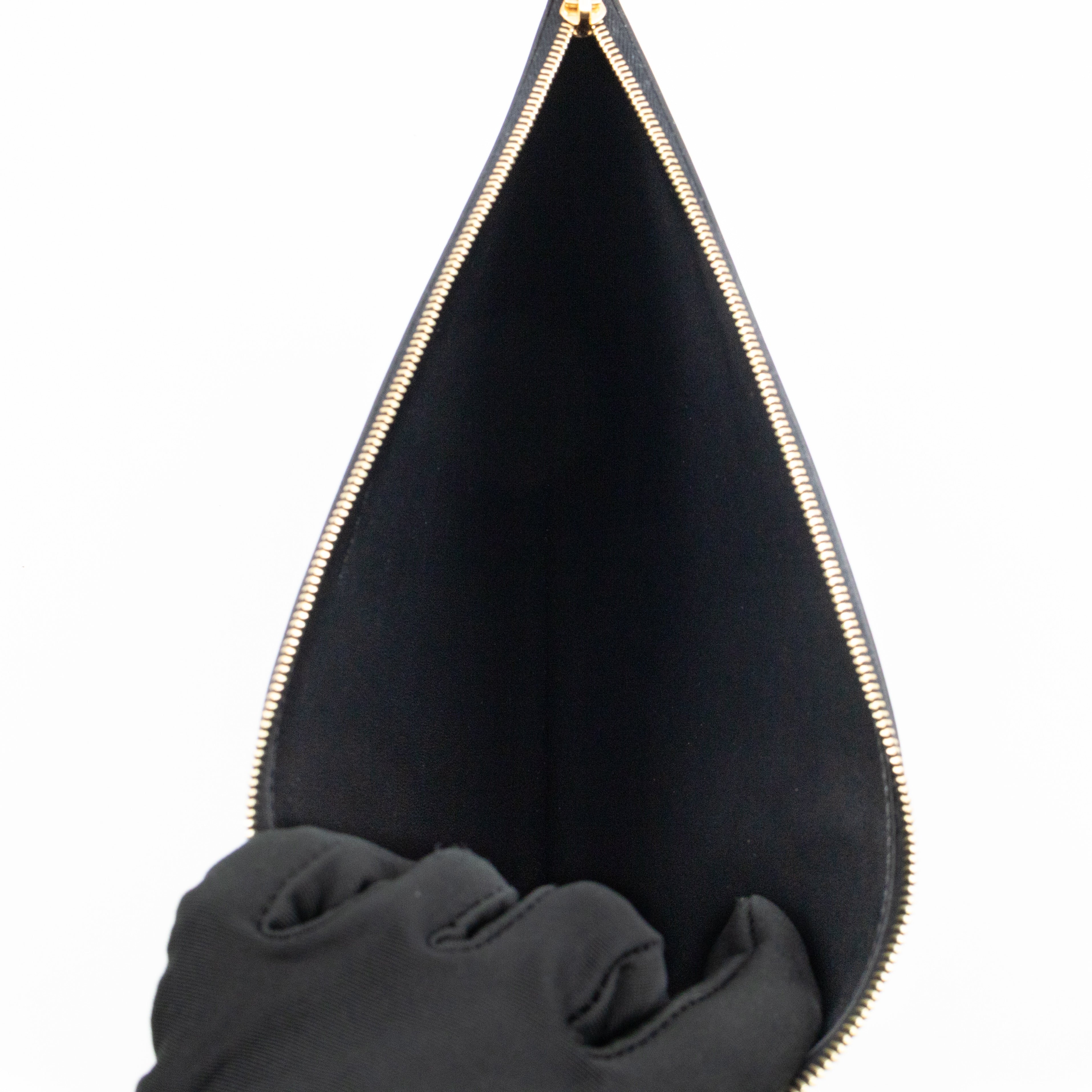 Zip Clutch Pouch Wine Smooth Leather