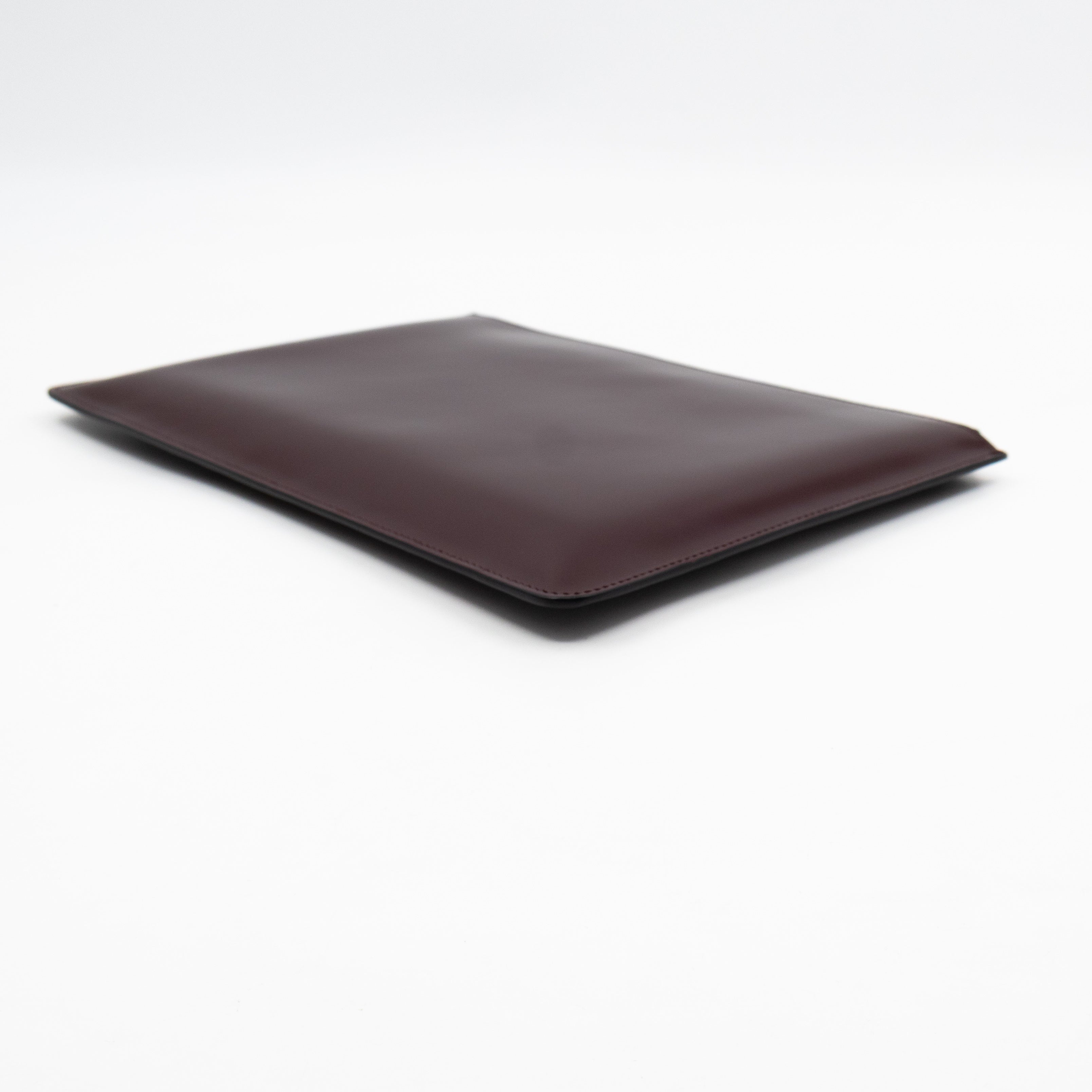 Zip Clutch Pouch Wine Smooth Leather