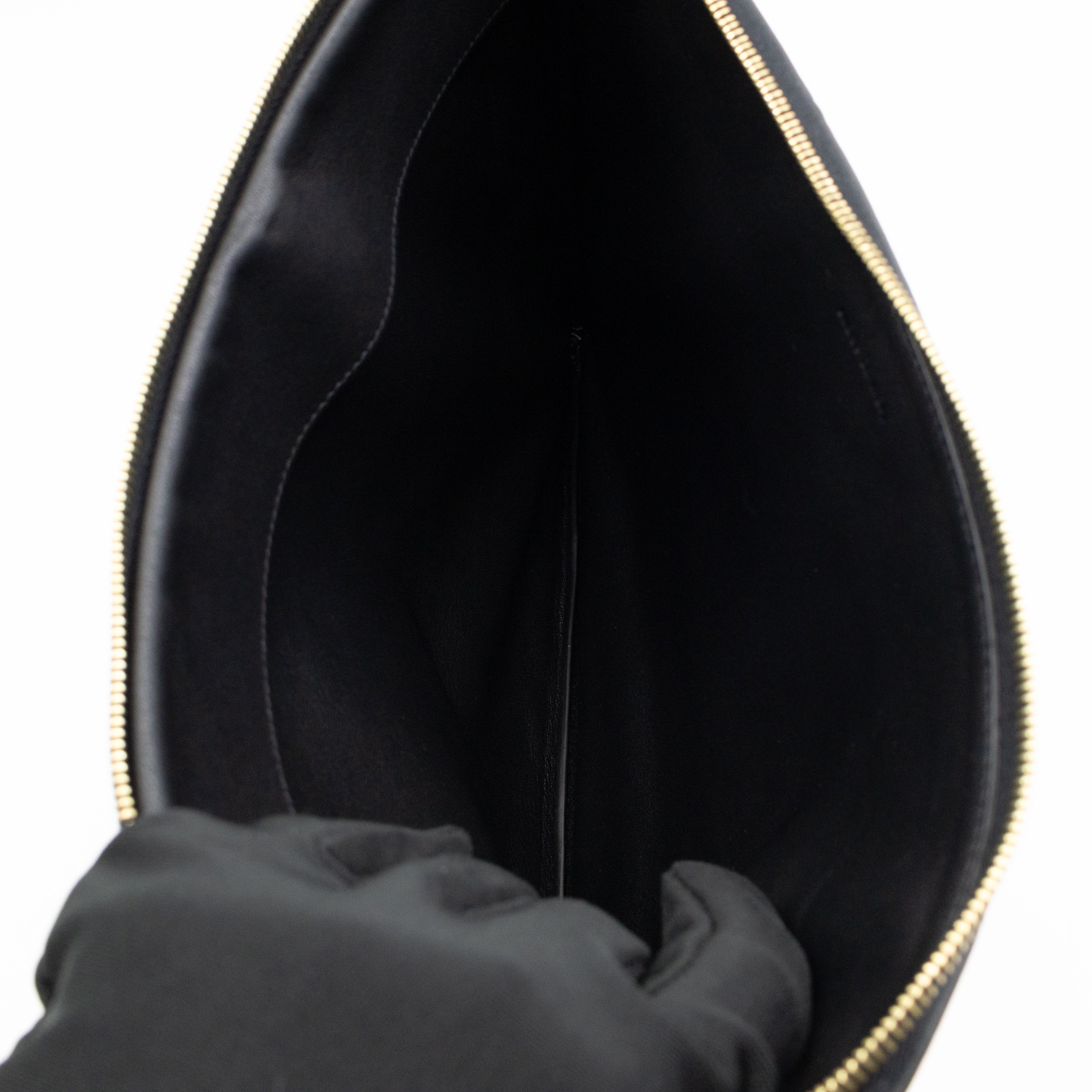 Zip Pouch Flamingo & Black Leather