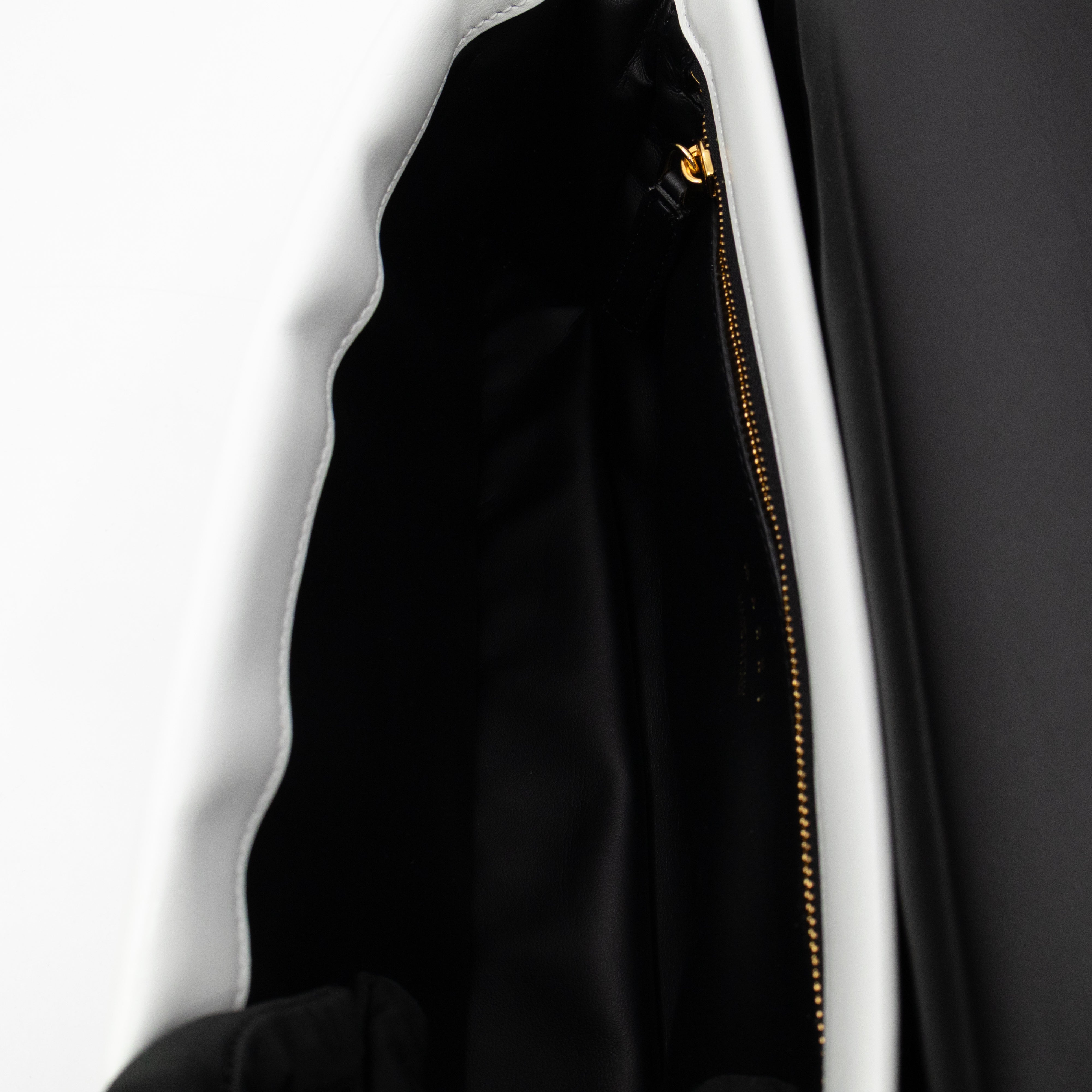 Prisma Padded Shoulder Bag White Leather