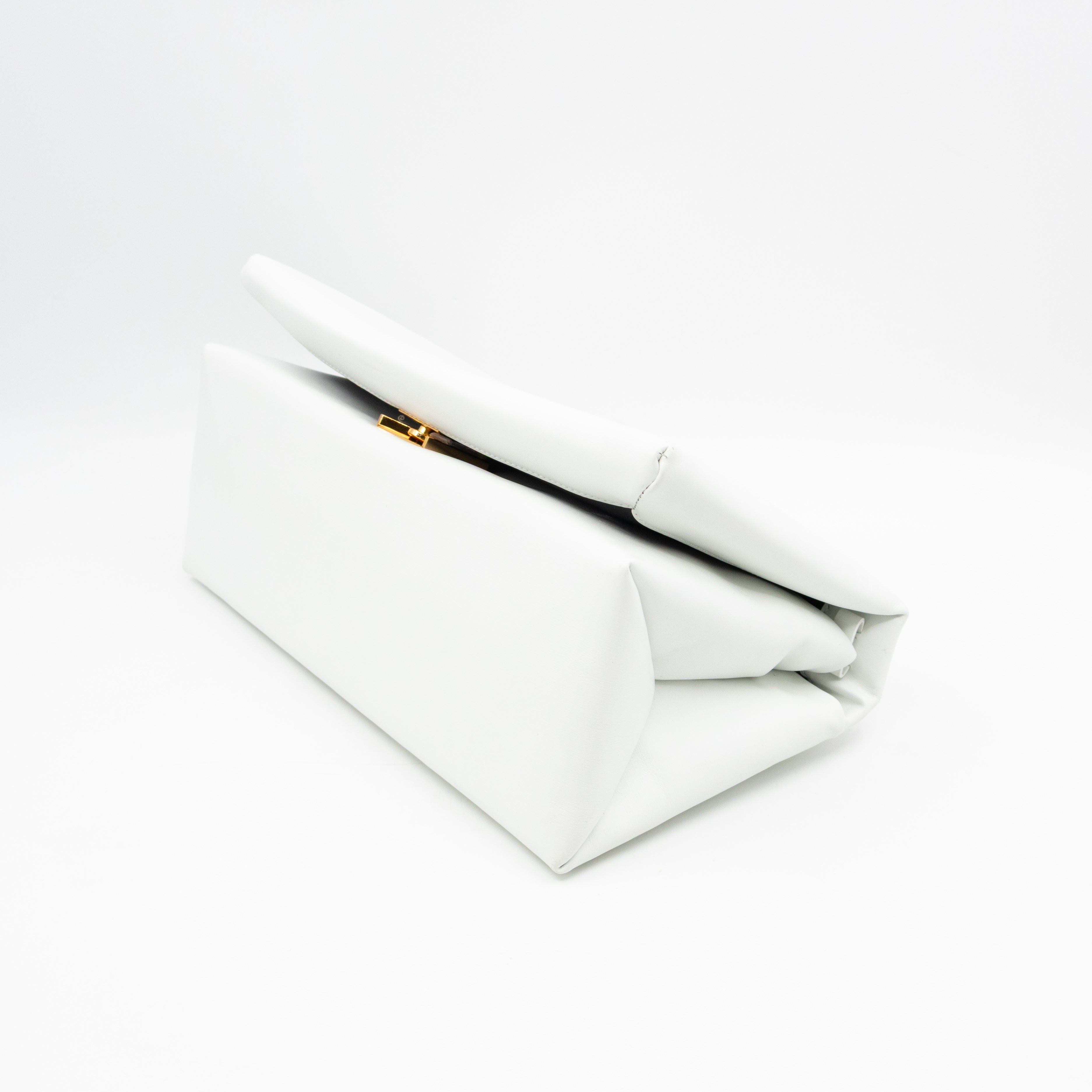 Prisma Padded Shoulder Bag White Leather