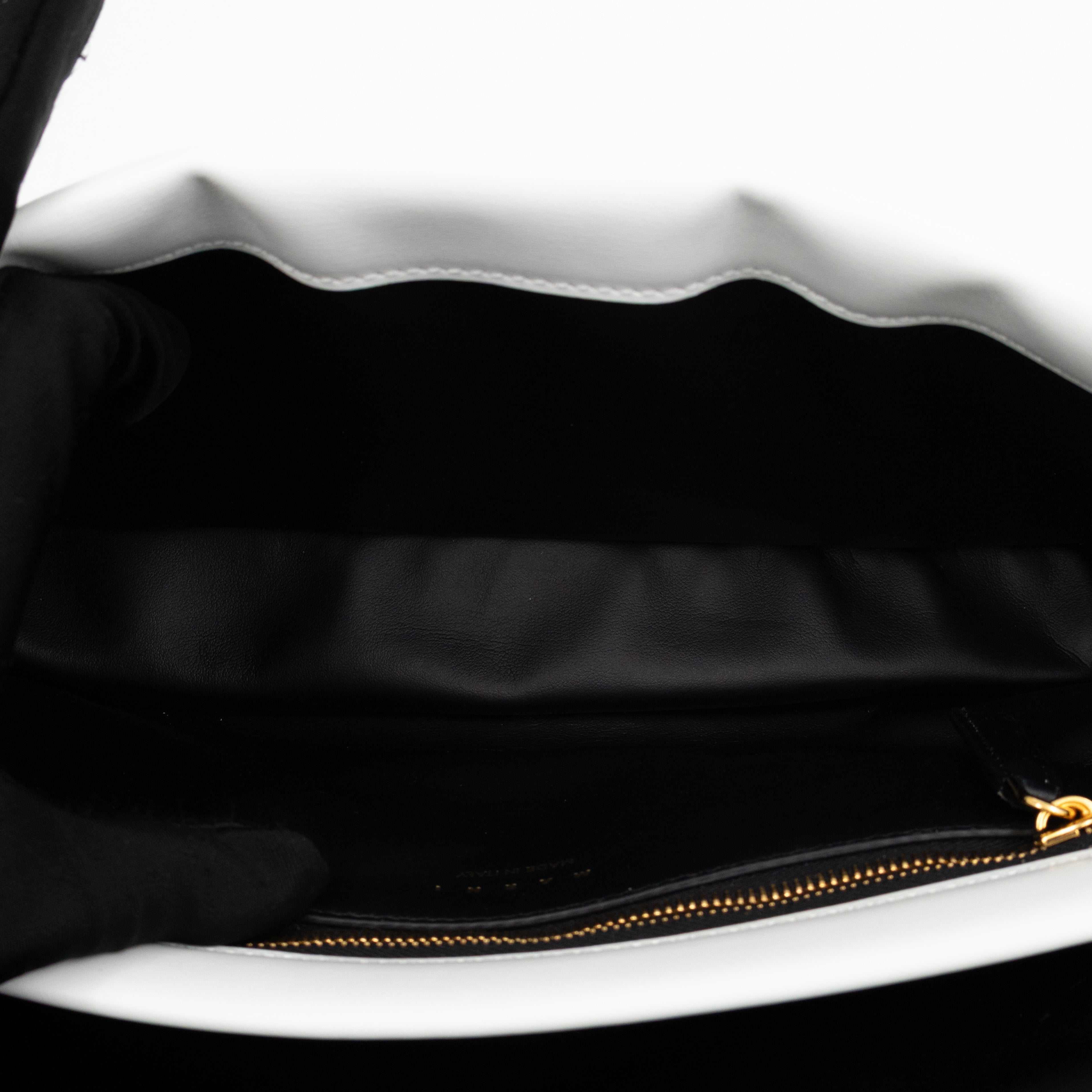 Prisma Padded Shoulder Bag White Leather
