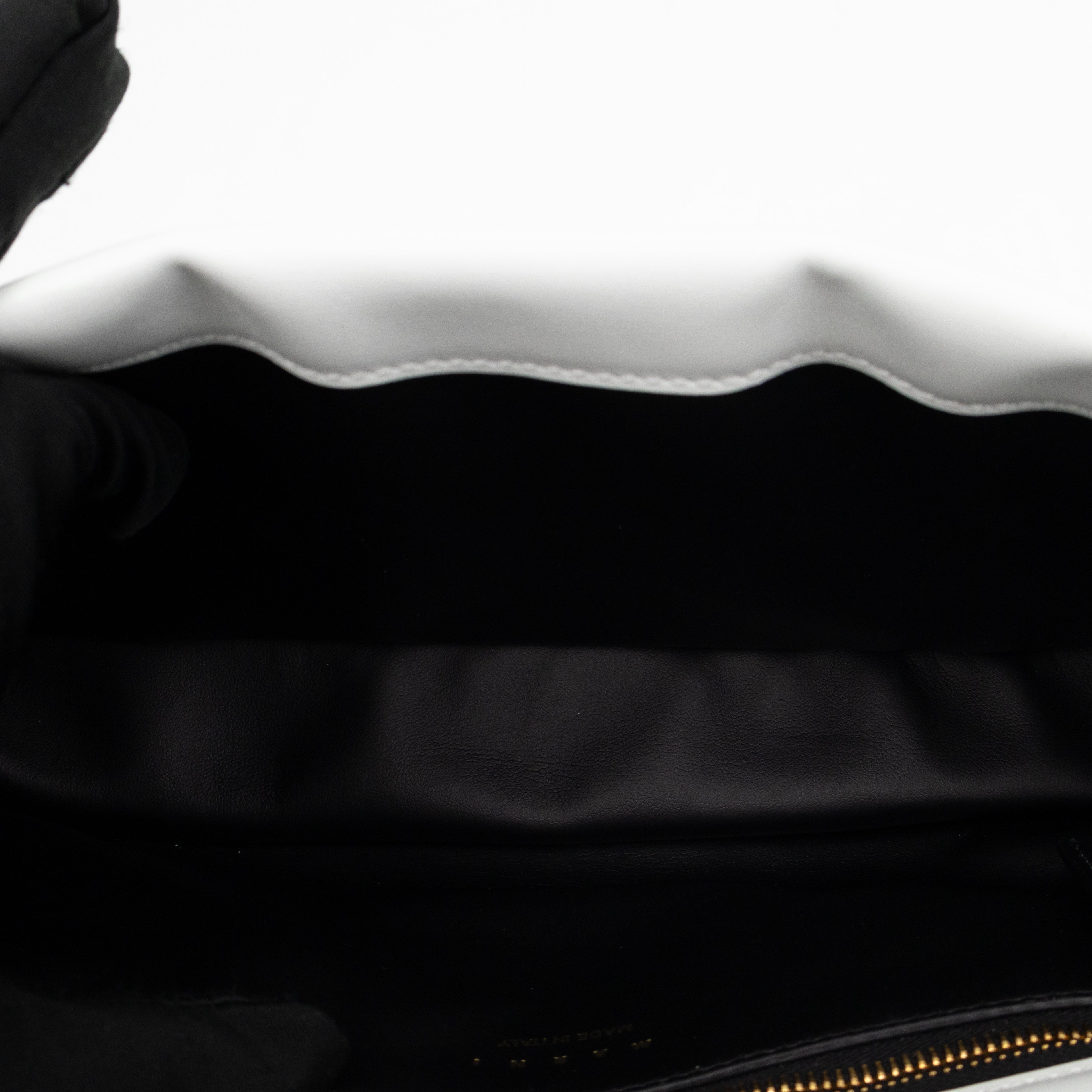 Prisma Padded Shoulder Bag White Leather