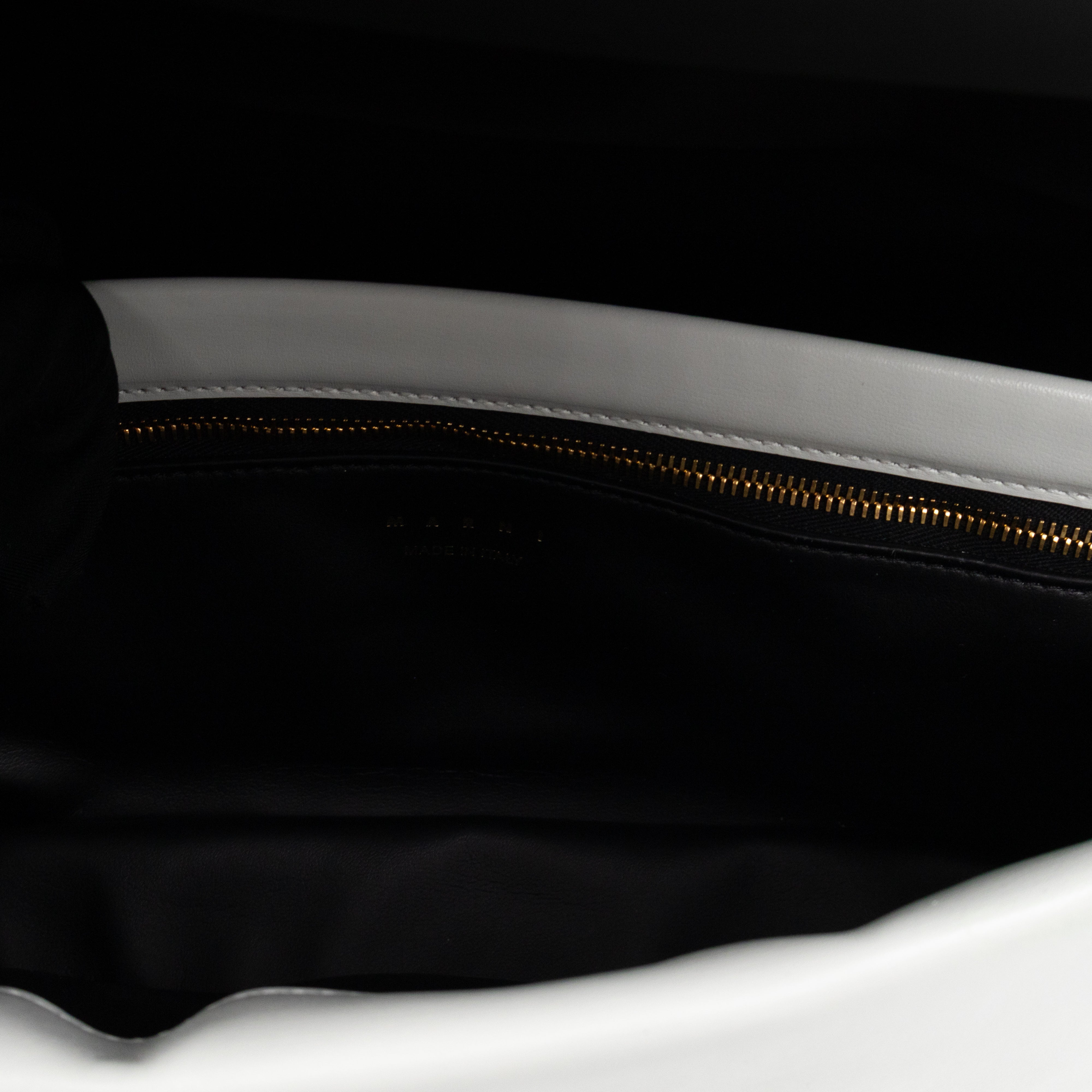 Prisma Padded Shoulder Bag White Leather