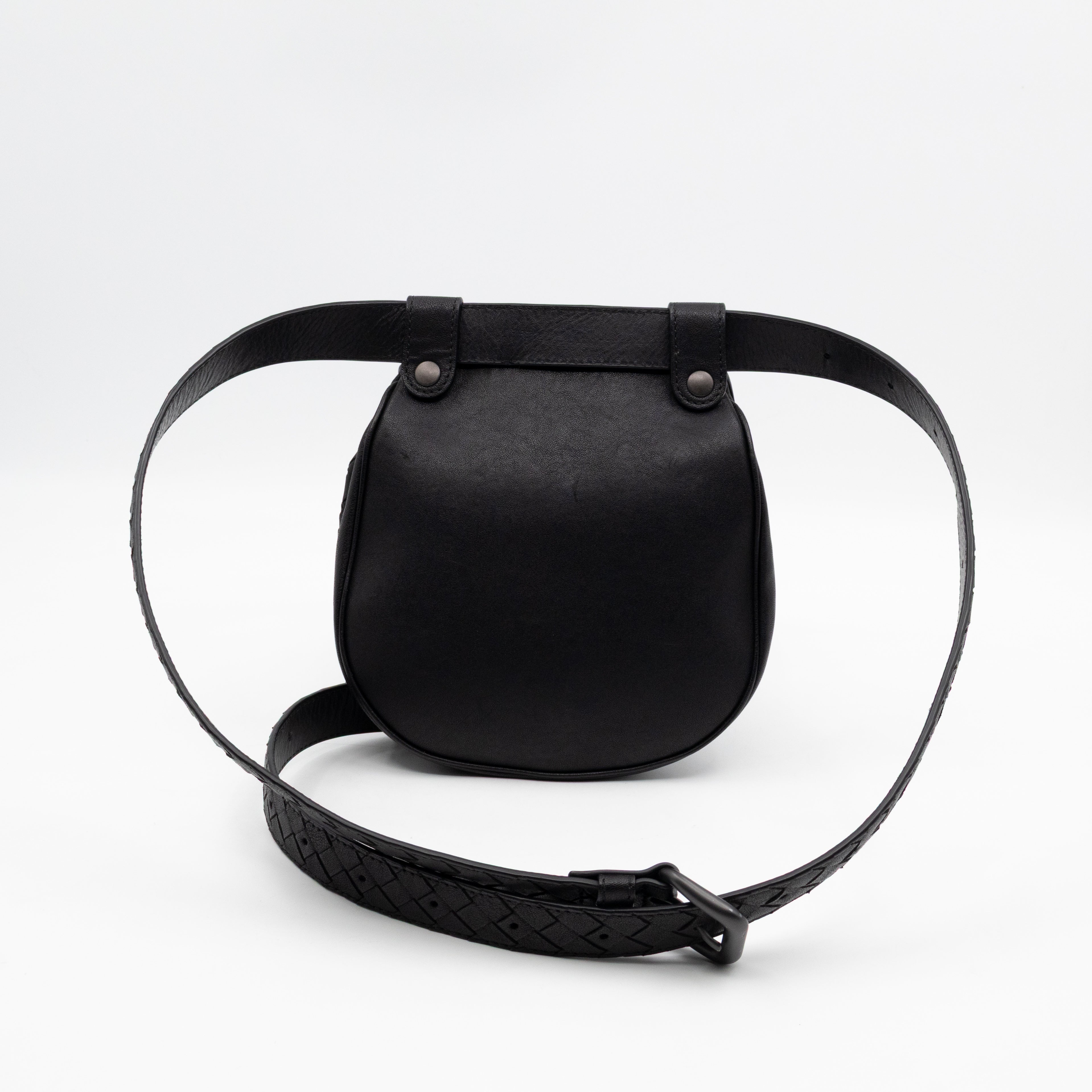 Belt Bag Intrecciato Black Leather