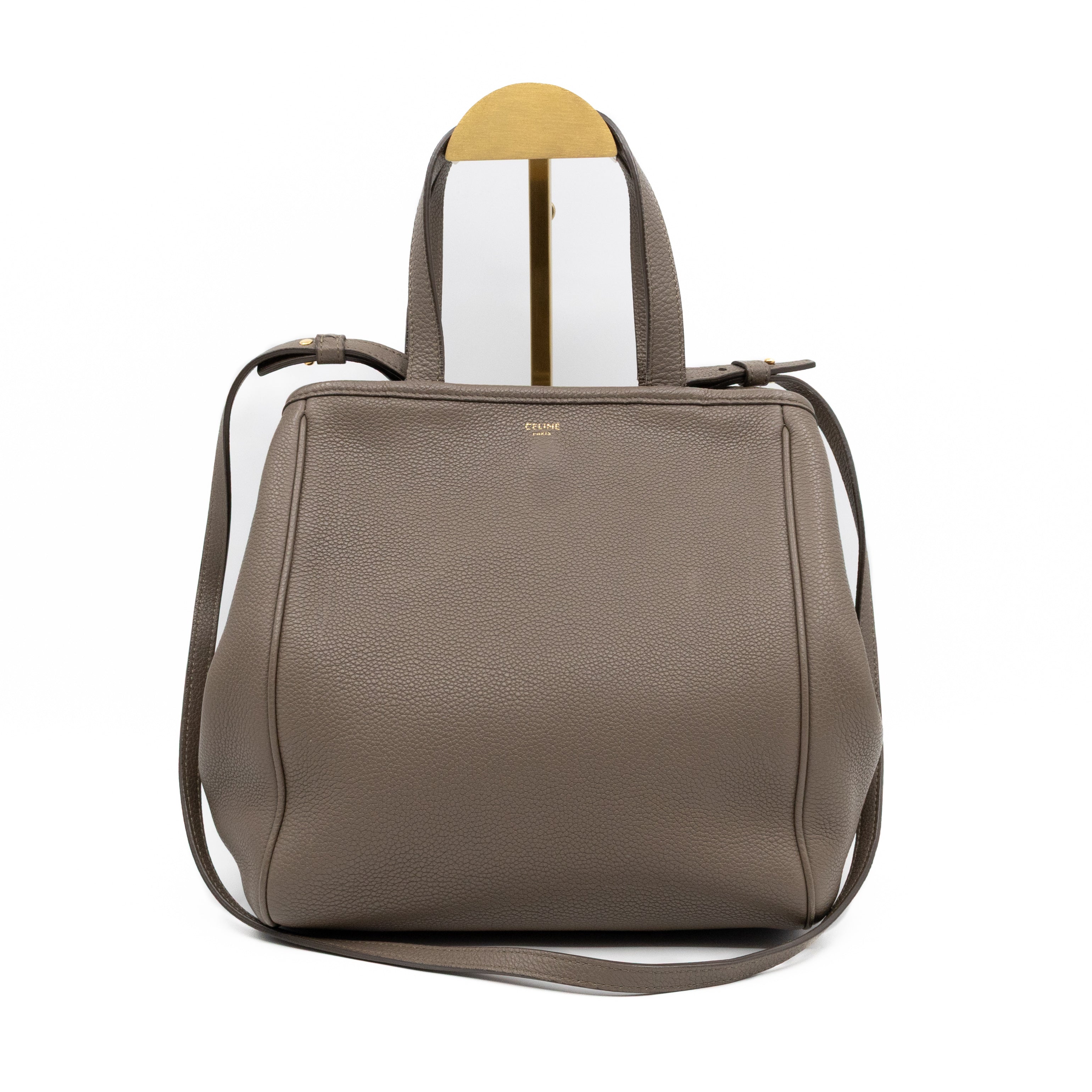 Fold Cabas Small Tote Grey Leather