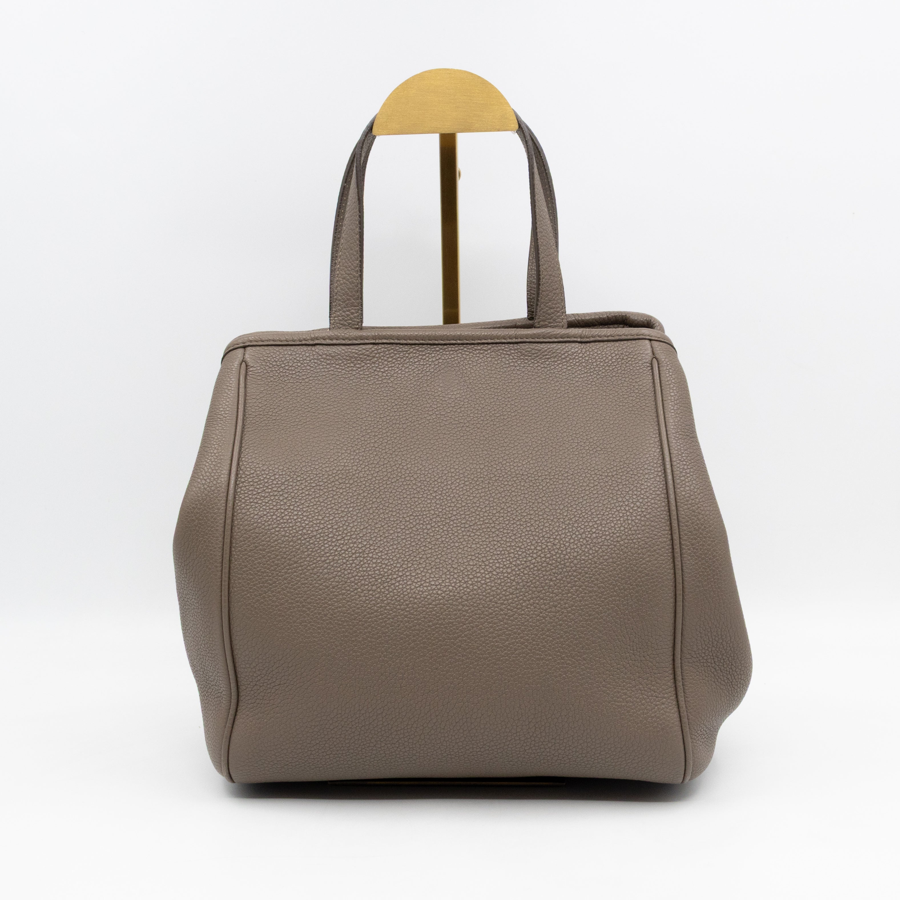 Fold Cabas Small Tote Grey Leather